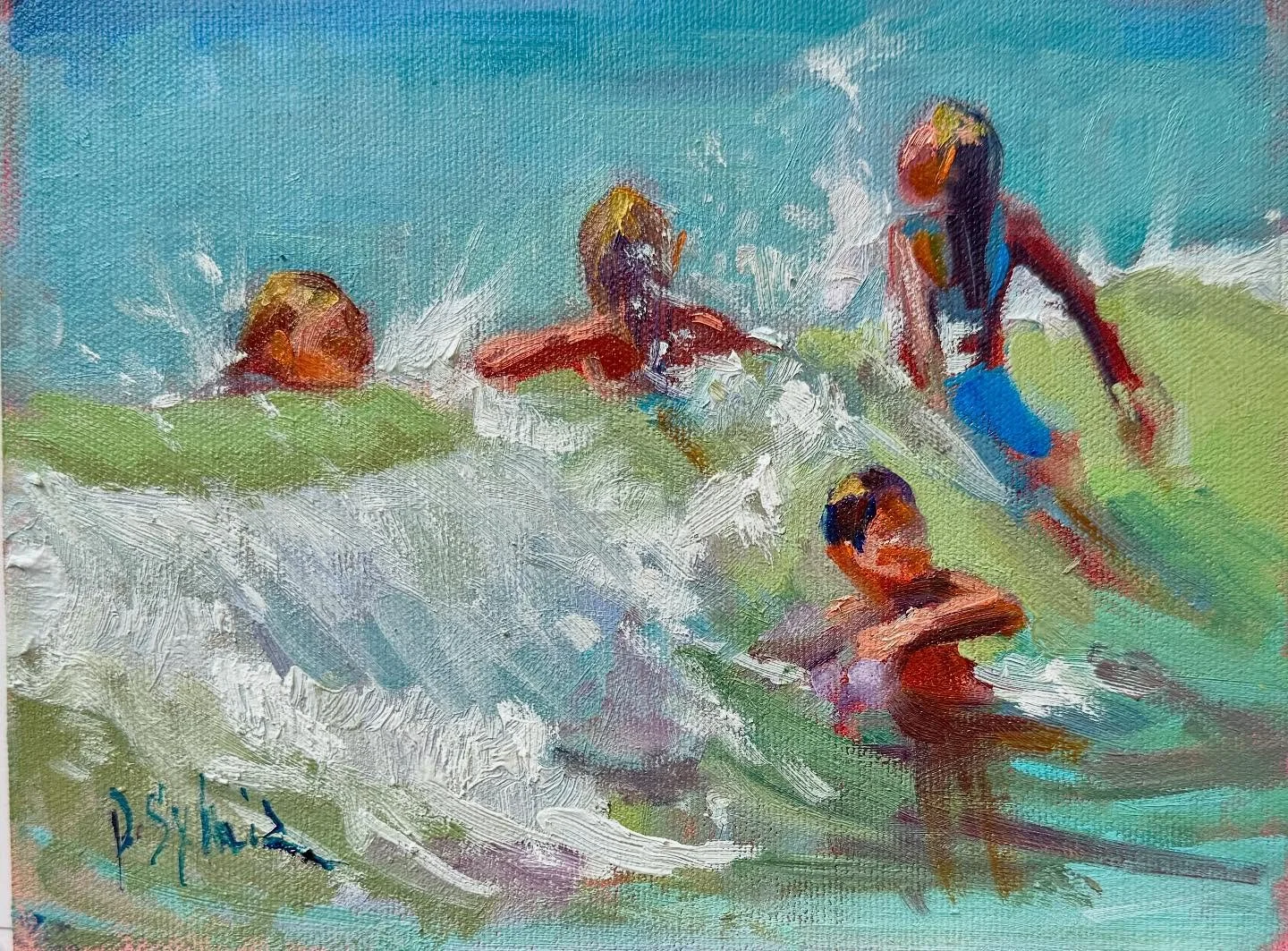 Another oil painting in my series - The Way Back. This warm wave is at Little Pictures @pvdartclub .
Over 700 original pieces of art from over 140 artists. 
Hang onto summer this winter. 
#littlepictures2025 #oilpaintings #nosummerevercameback #thewa