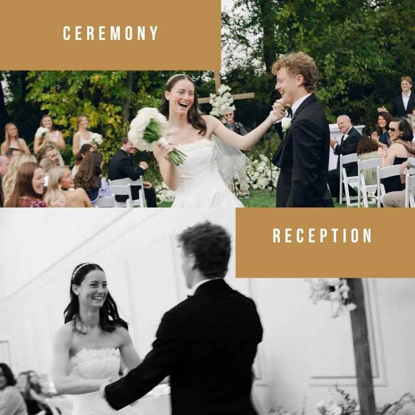 Outside Des Moines ceremony with inside reception