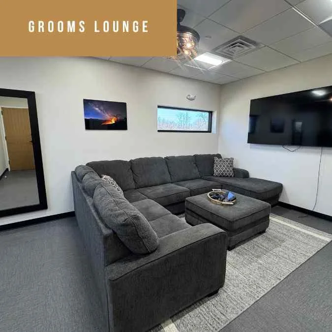 Des Moines Venue Groom's lounge that supports nonprofits