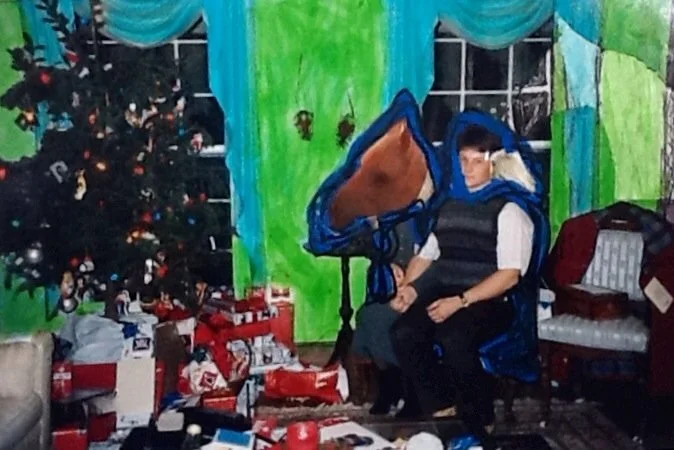 Xmas Morning. Mixed media on photograph, 8x10in, 2014.