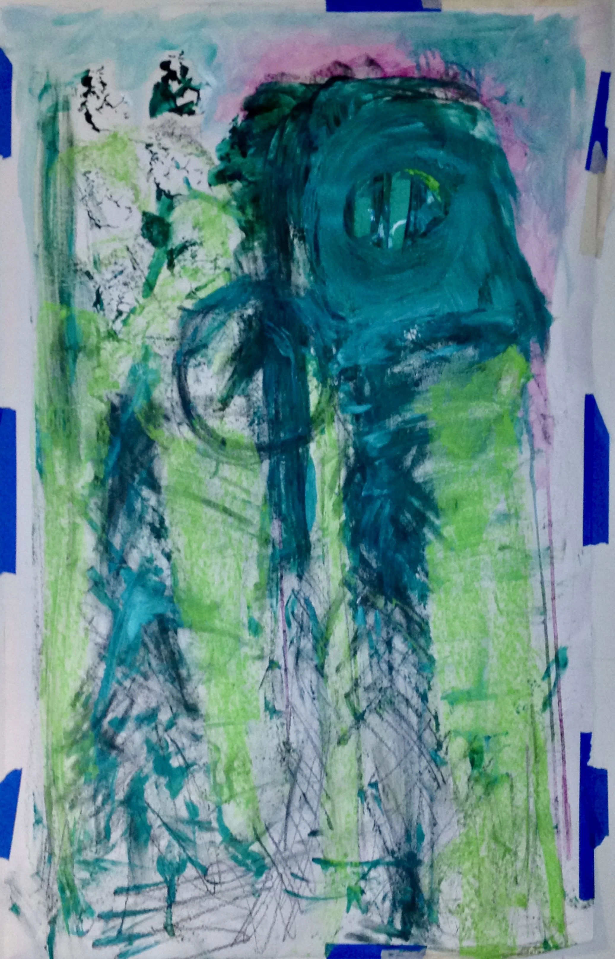 Mixed media and gouache on paper, dimensions unknown, 2015. NFS