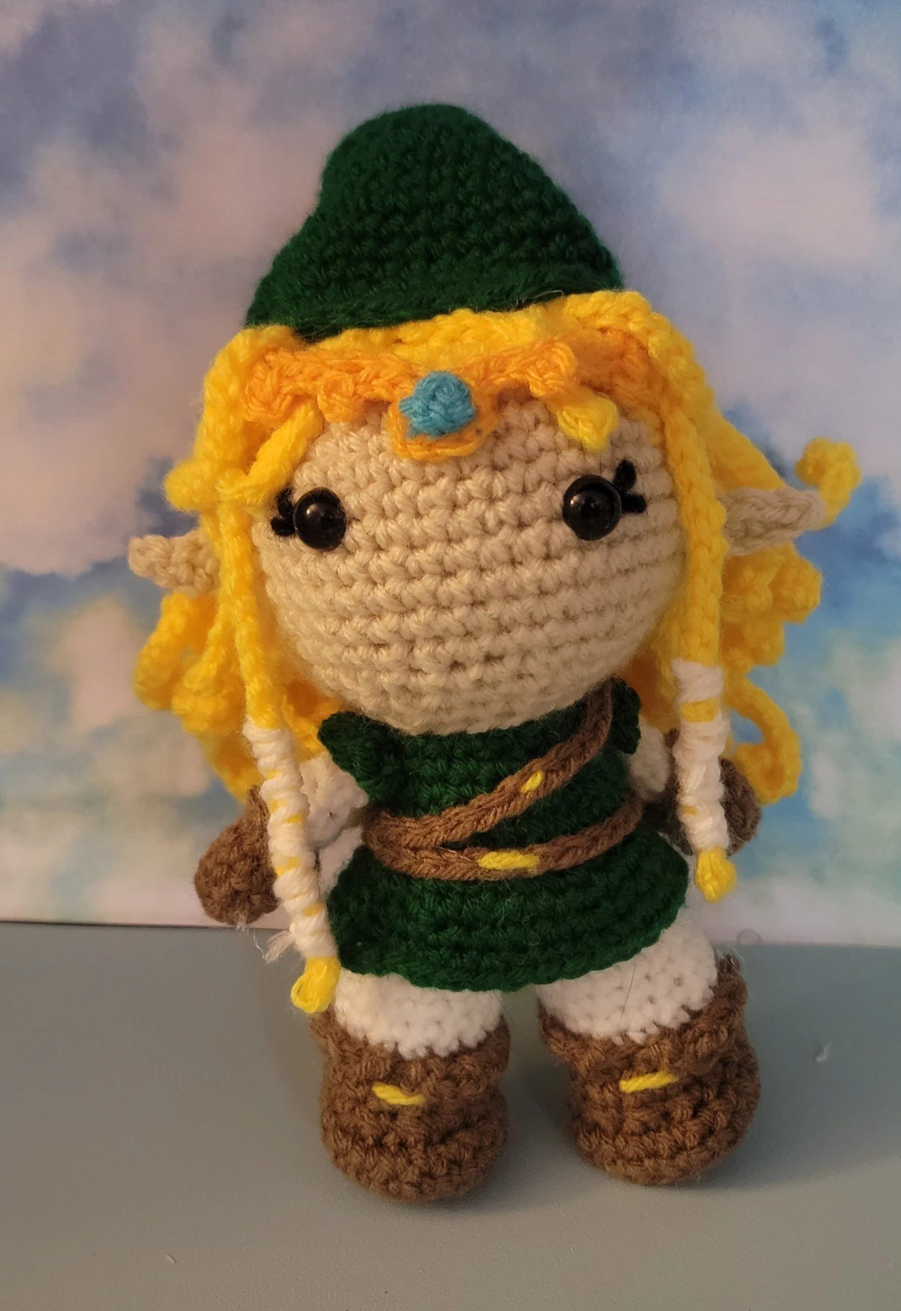 custom order: zelda doll wearing link's outfit