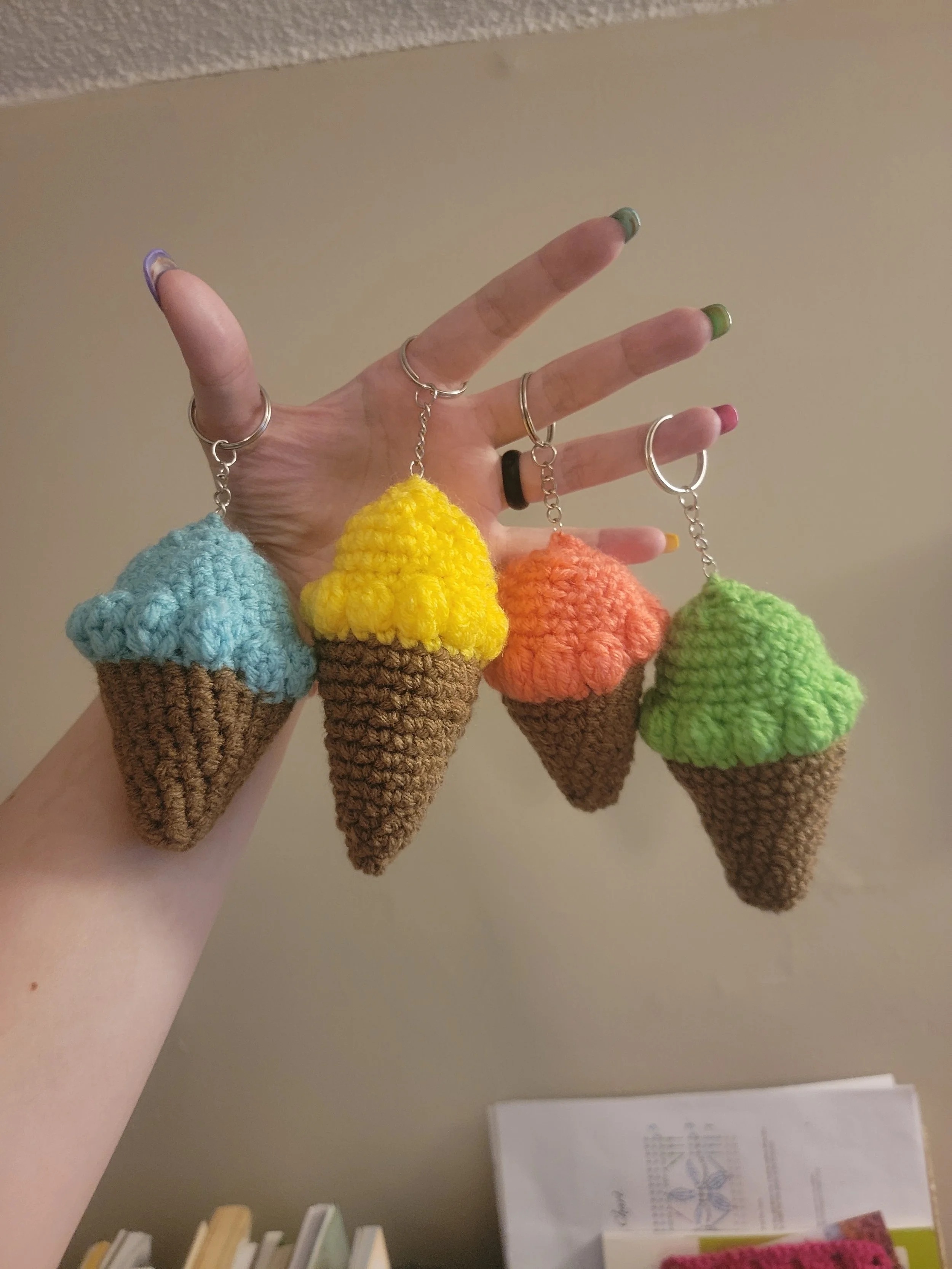 Ice Cream Cone Keychains