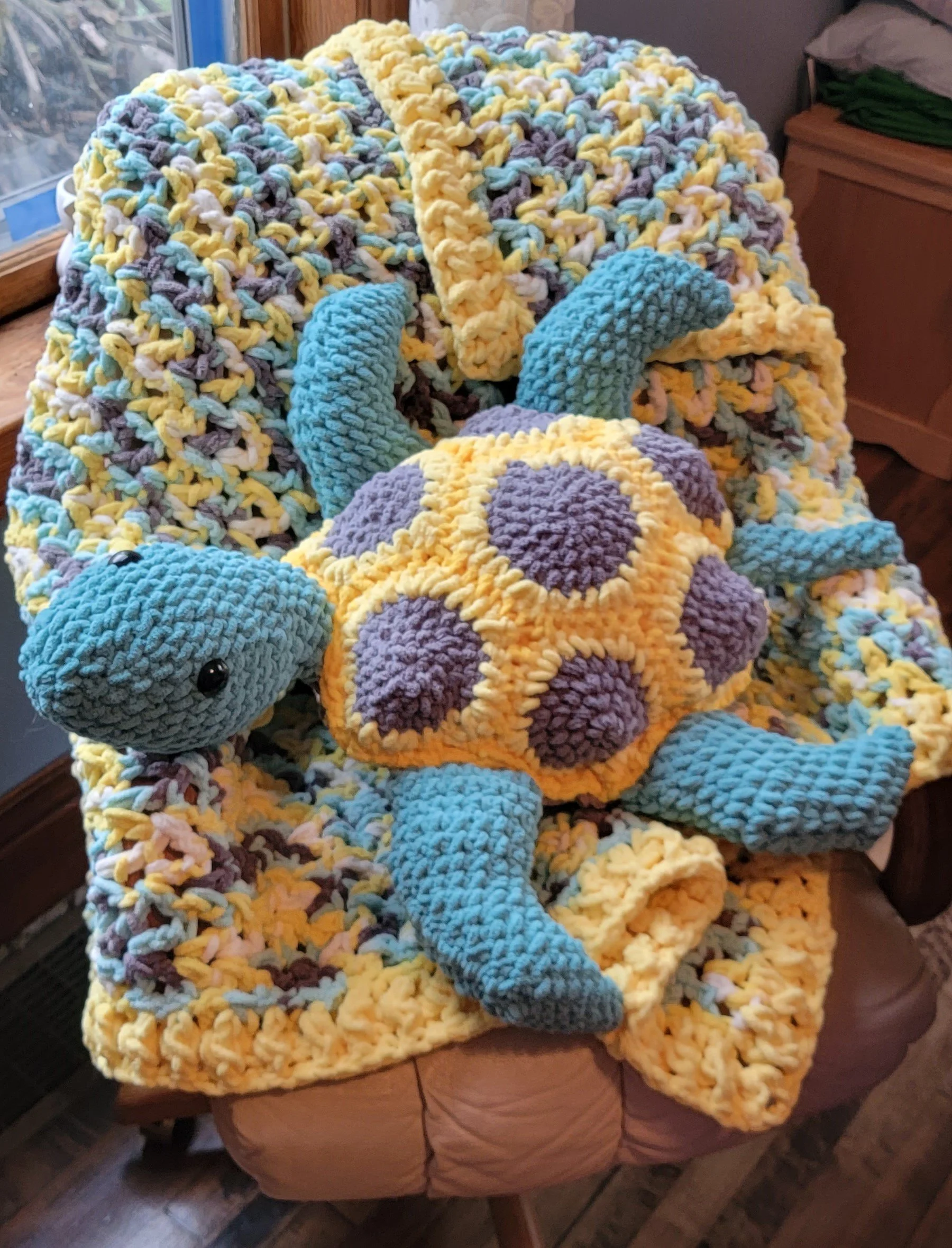 Baby Blanket & Turtle Plush Set