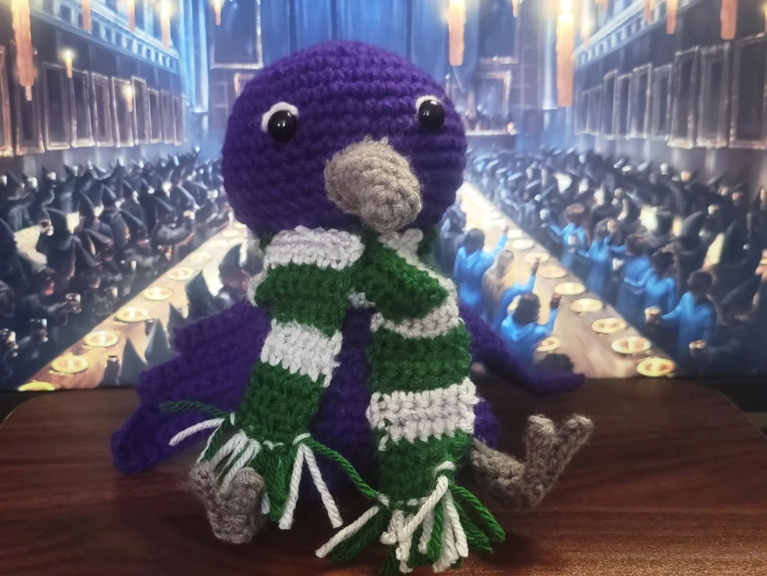 custom order: ravenclaw plush w/ slytherin scarf