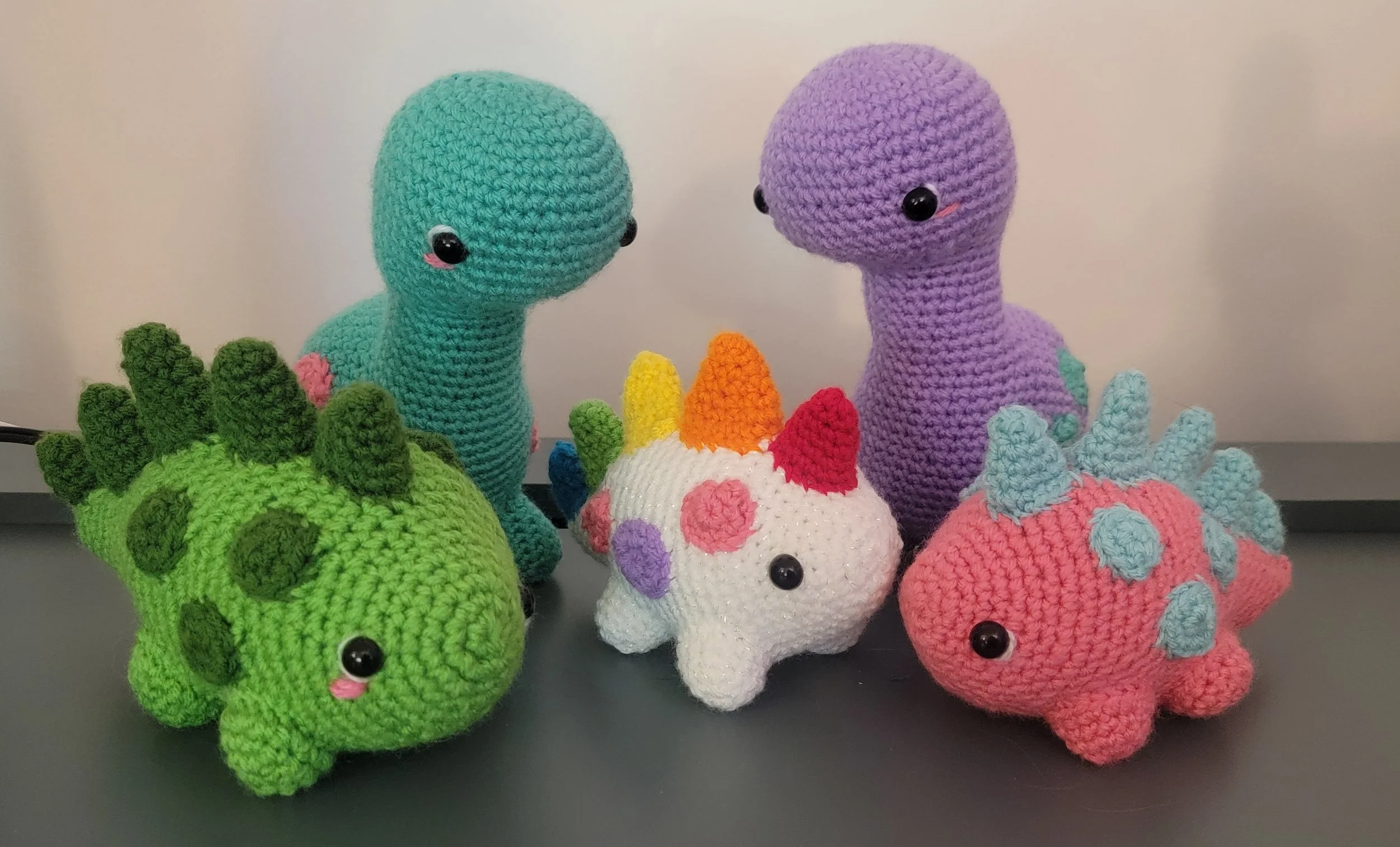 Crochet Dino Plushies, 6in