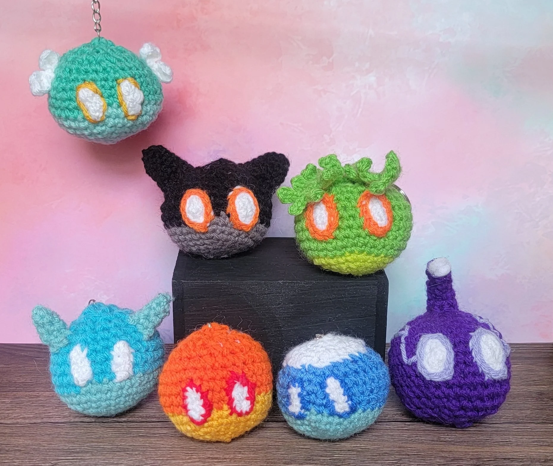 Genshin Impact Slime keychains (crocheted)