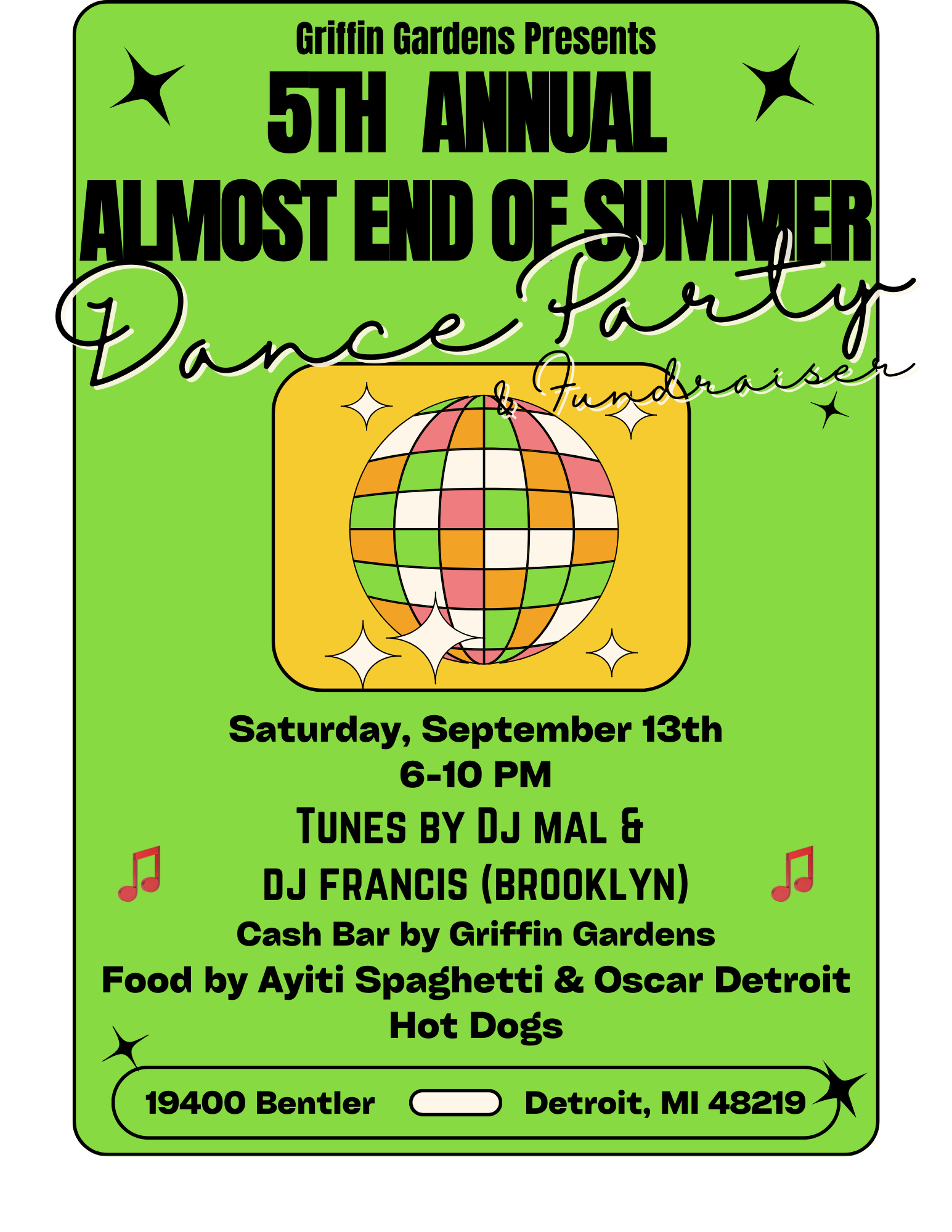 5th Annual Almost End of Summer Garden Dance Party