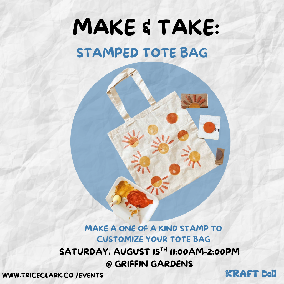 Stamped Tote Bags workshop with DaTrice Clark