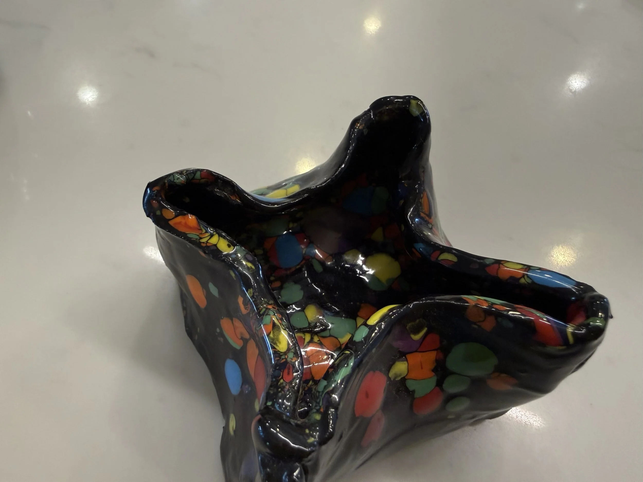 Vibrant Abstract Ceramic Dish