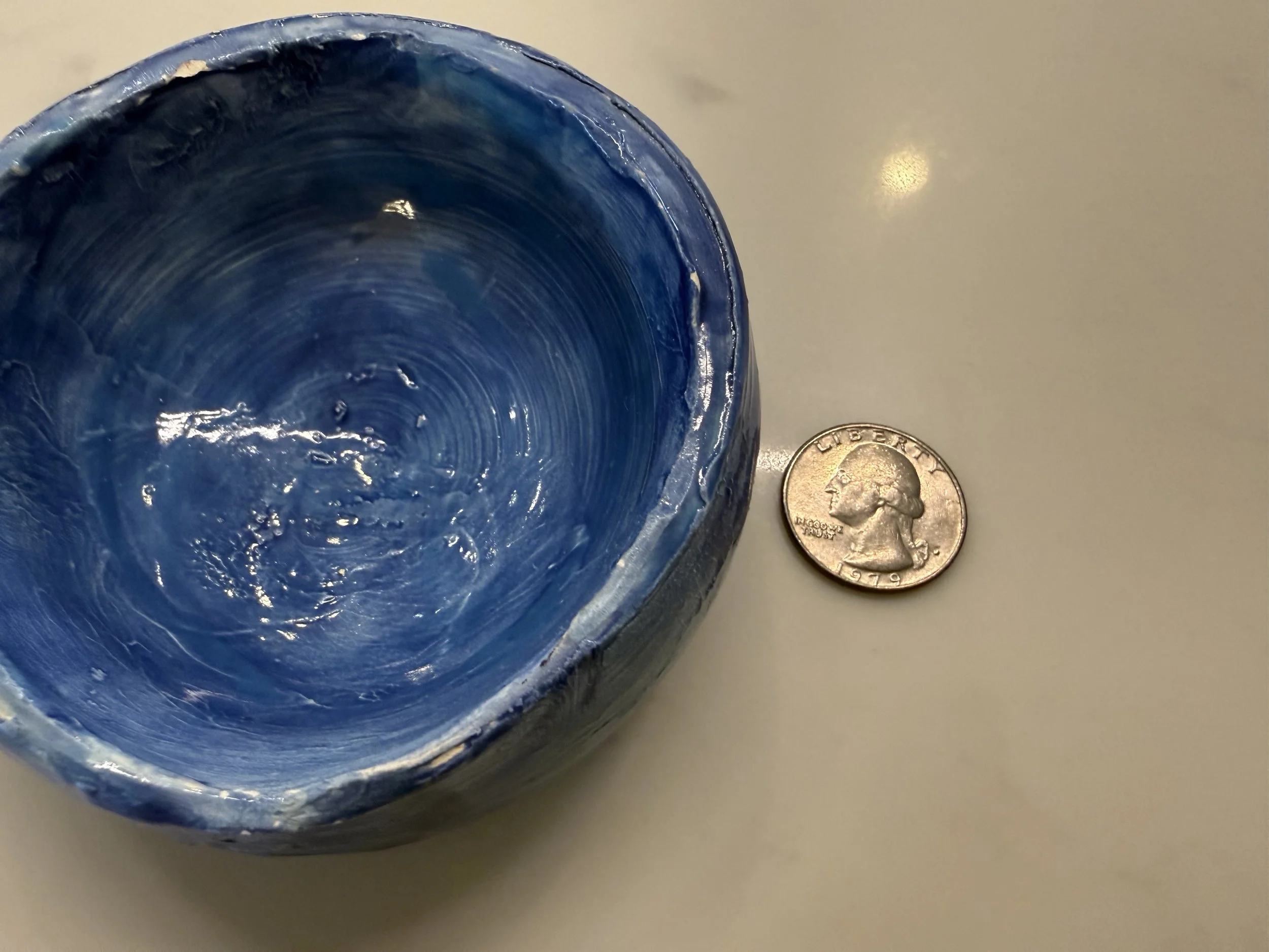 Handcrafted Blue Ceramic Trinket Bowl