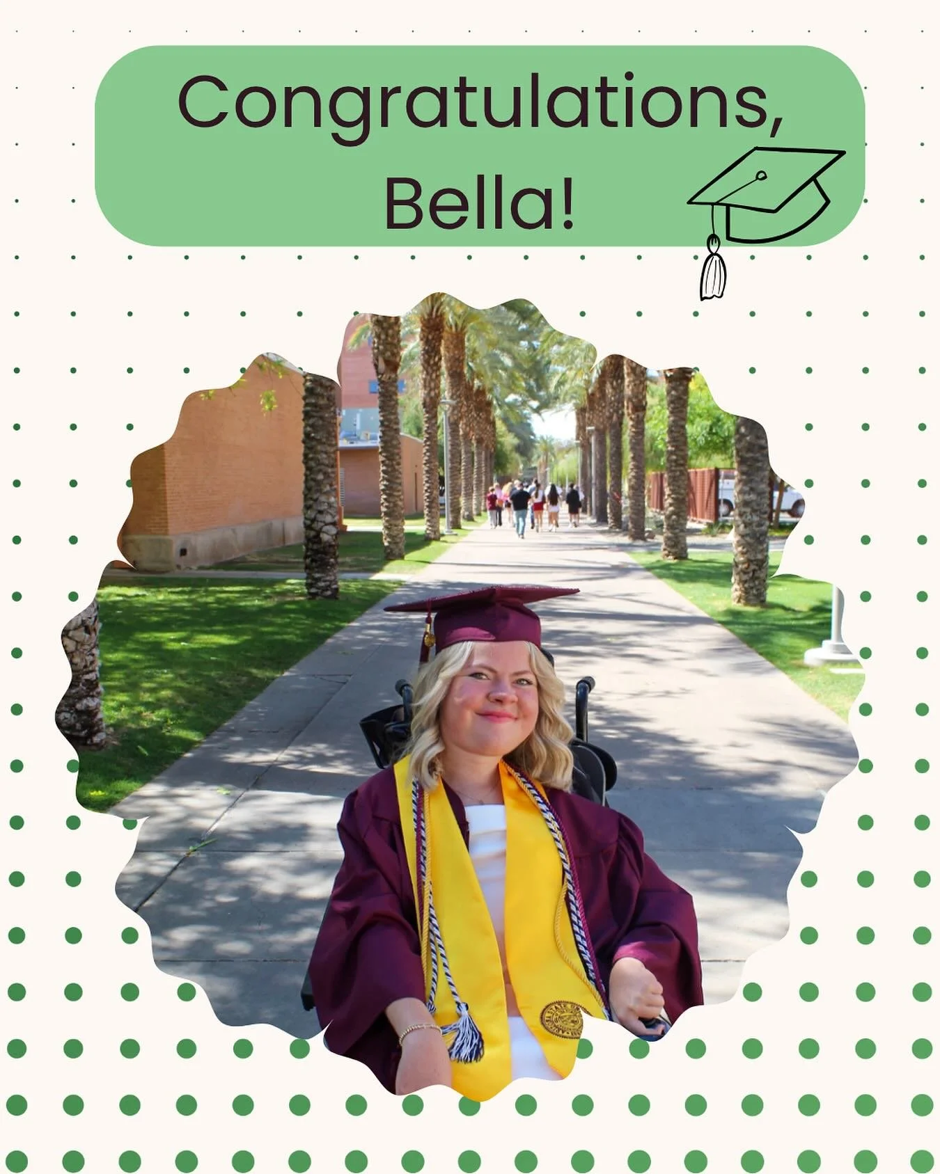 Congratulations to our wonderful RA and lab manager, Bella!

Bella recently graduated summa cum laude from Barrett, The Honors College with Bachelor of Science degrees in Psychology (Psychological Science) and Family and Human Development.

During he