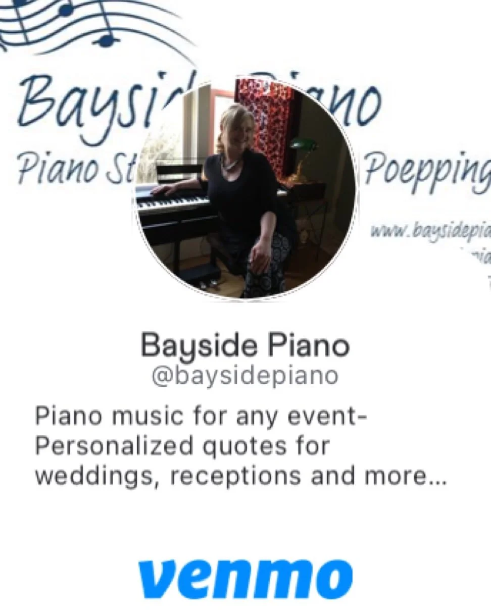 Bayside Piano is on Venmo - a convenient option for future bookings 🎹