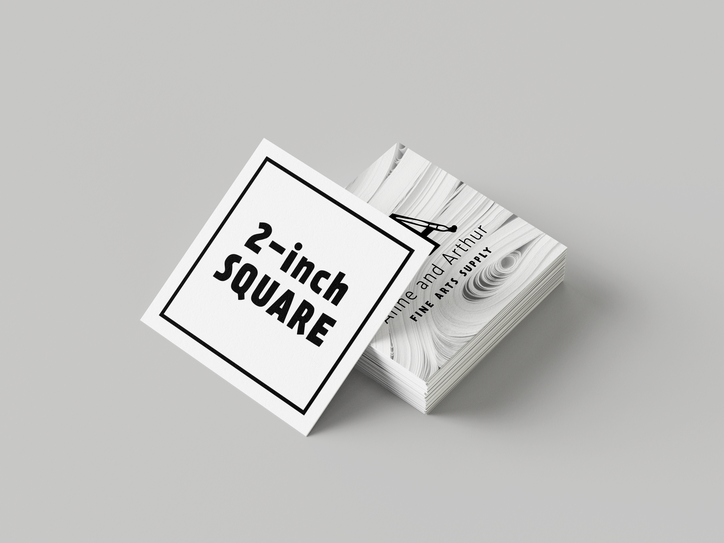 stack of square business cards