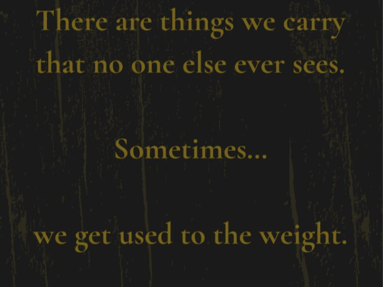 It acknowledged what was carried unseen.
The quiet weight that had always been there.
The beginning of recognition.