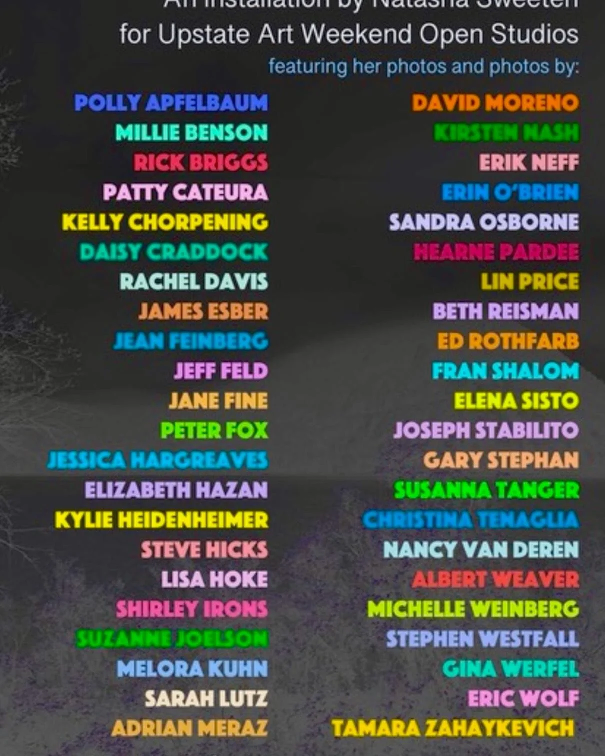 I&rsquo;ll also be in this Great show with Whacky Photos for the Upstate Open Studio Weekend! You should go!