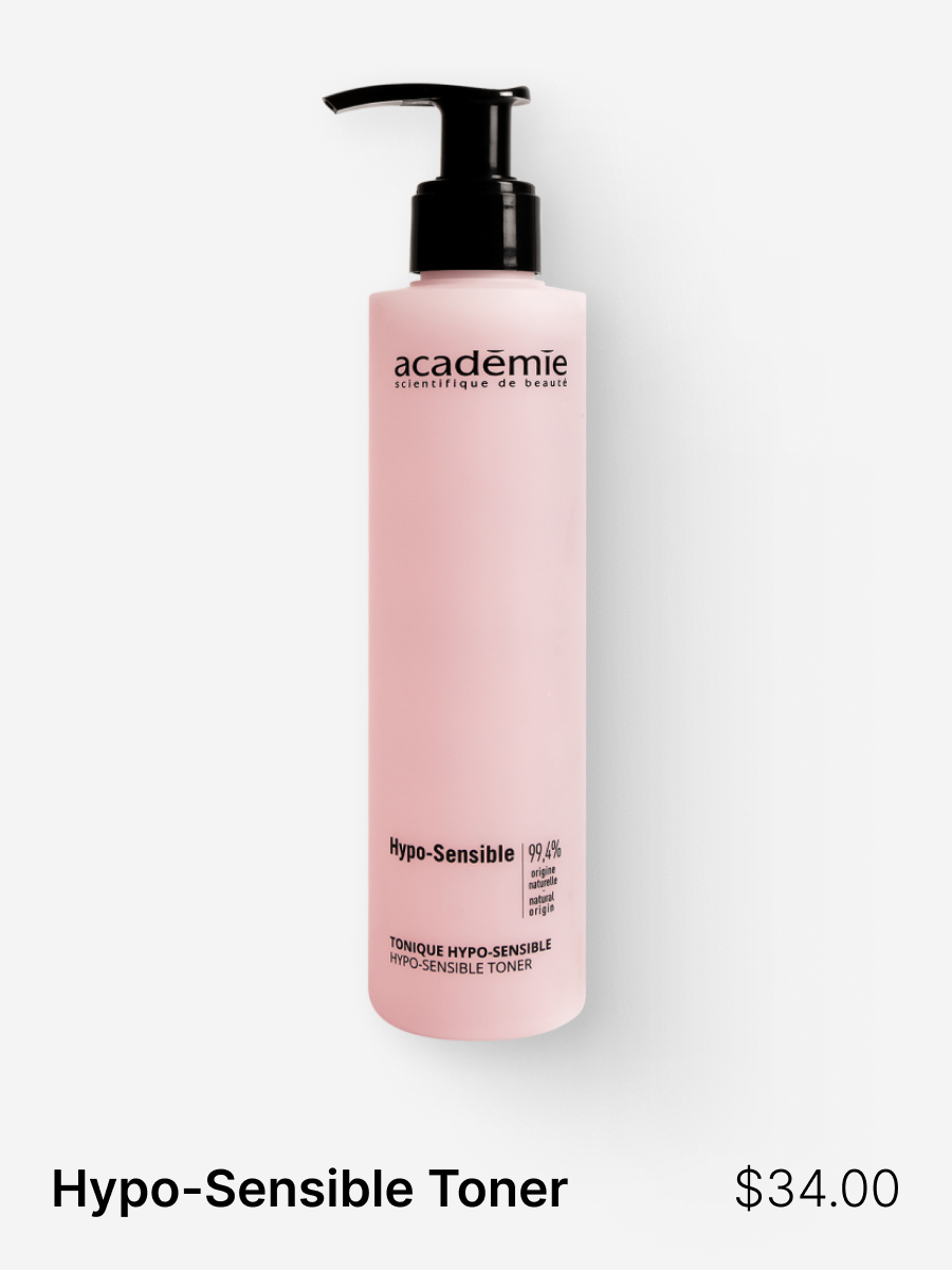 Infused with porcelain flower extract, Hypo-Sensitive Toner provides skin with comfort, soothing relief and gentle hydration, while being powerful enough to remove all traces of impurities after cleansing. A powerful vector for the rest of your skinc