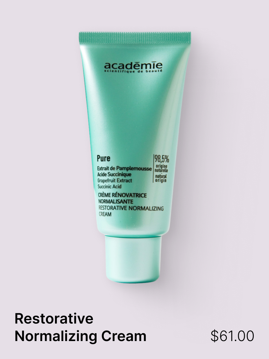 The Normalizing Cream is ideal for thicker skin with excess dead skin cell production. This excess makes the complexion gray and dull. The texture of the skin is refined by an exfoliating ingredient, which will also help to soften the appearance of