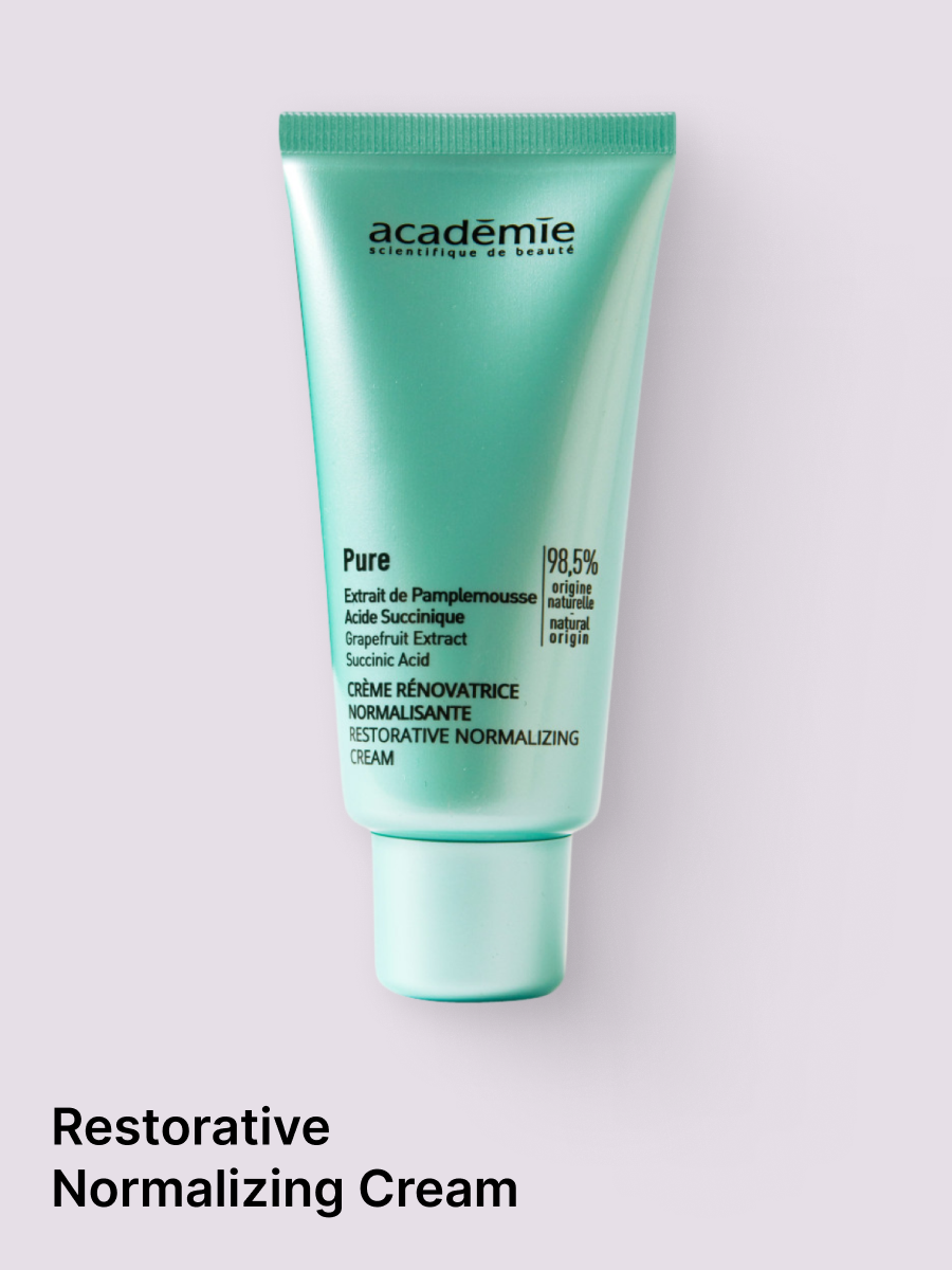 The Normalizing Cream is ideal for thicker skin with excess dead skin cell production. This excess makes the complexion gray and dull. The texture of the skin is refined by an exfoliating ingredient, which will also help to soften the appearance of