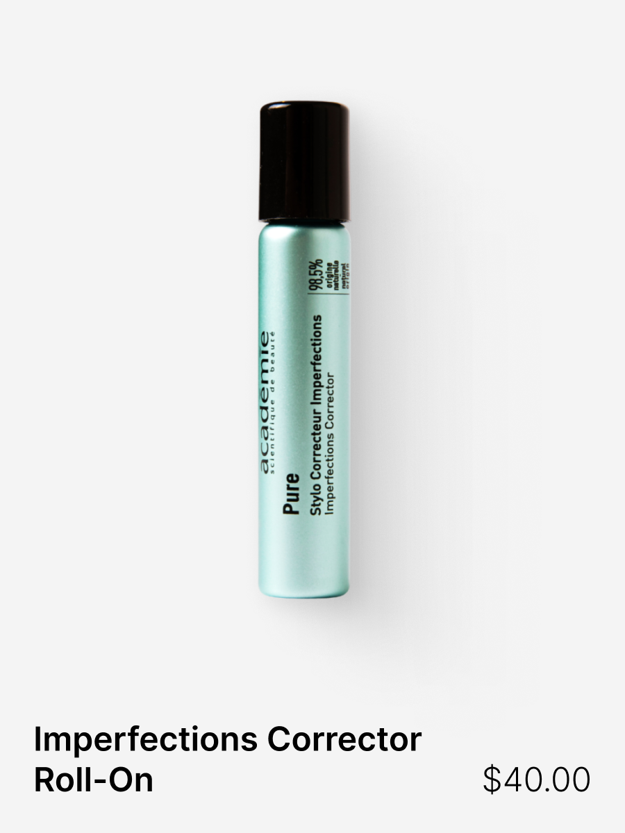 The Imperfection Corrector Roll-on is a powerful ally for people with pimples. It's a very precise roll-on that's easy to take everywhere for an SOS gesture. Containing grapefruit extract and succinic acid, the new Pure duo fights blemishes, exfoliat