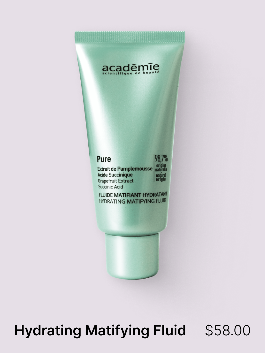A refreshing and hydrating fluid. A light, mattifying texture that absorbs quickly without leaving a greasy film. The skin texture is visibly refined, and pores appear tightened. Can be used as a great makeup base.
