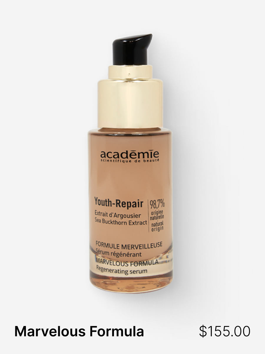 A revolutionary formula: tones, smooth and reinforces the skin!
Marvelous Formula Serum brings the skin all the nutrients it requires to perform at an optimum level . Thanks to a powerful cocktail of ingredients, it helps fight the signs of aging: w