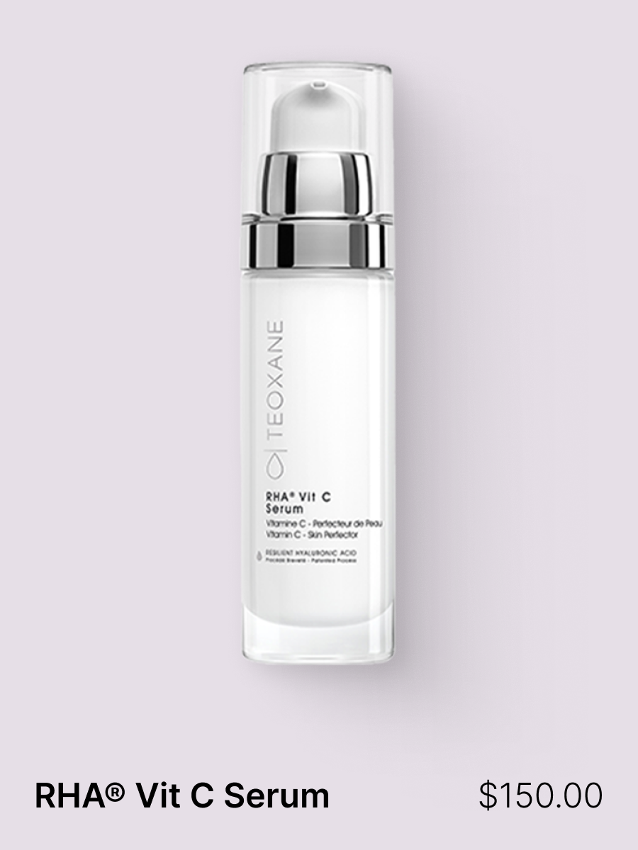 A new generation of vitamin C, combined with TEOXANE crosslinked hyaluronic acid to combat pigmentation, loss of firmness and a dull complexion.
