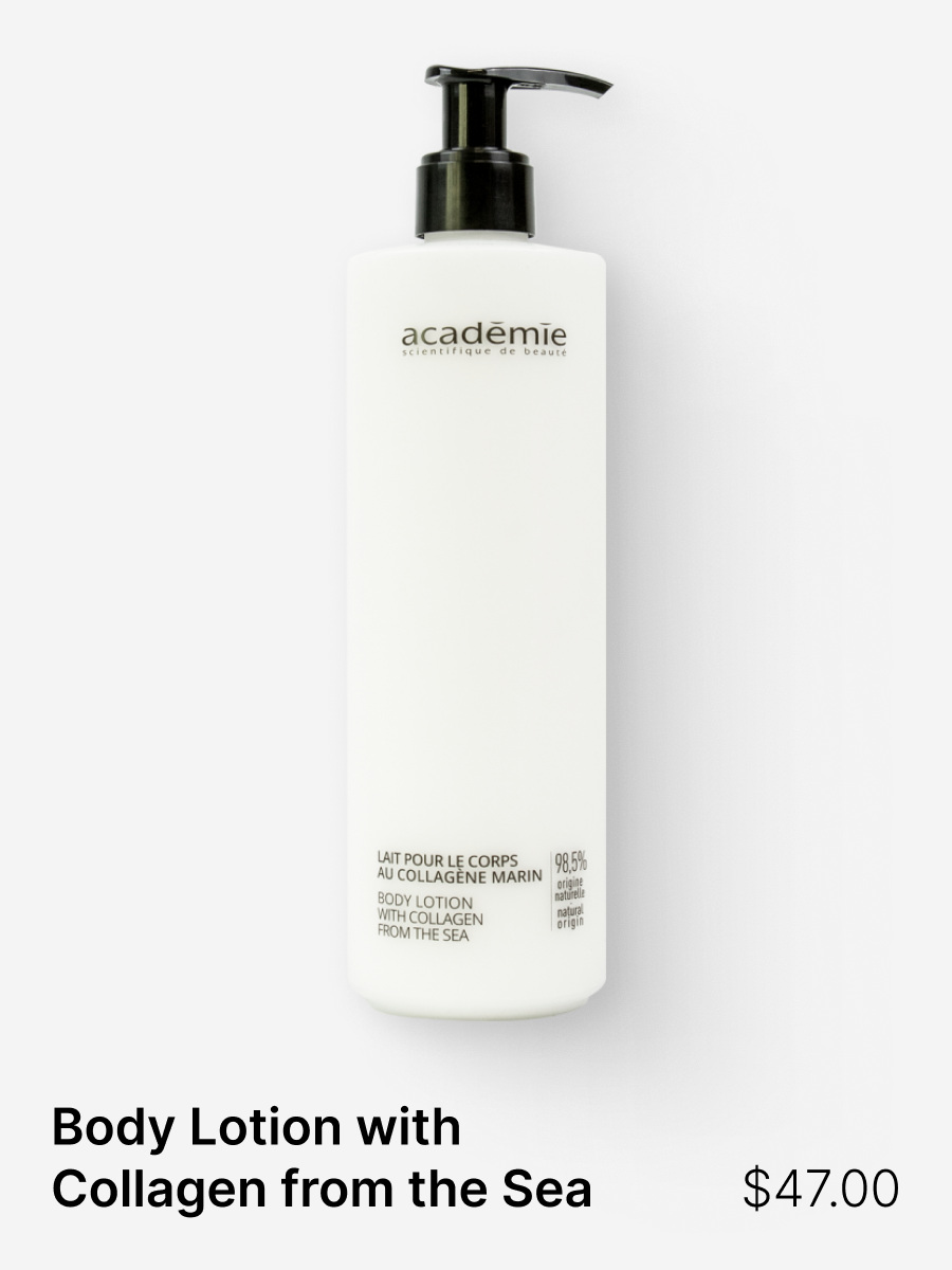 Its star ingredient, sea collagen, helps to prevent the signs of skin aging and gives firmness. Also infused with aloe vera, this soothing body milk can be used as an after-sun lotion to rehydrate and soothe the skin. Contains 98.5% ingredients of na