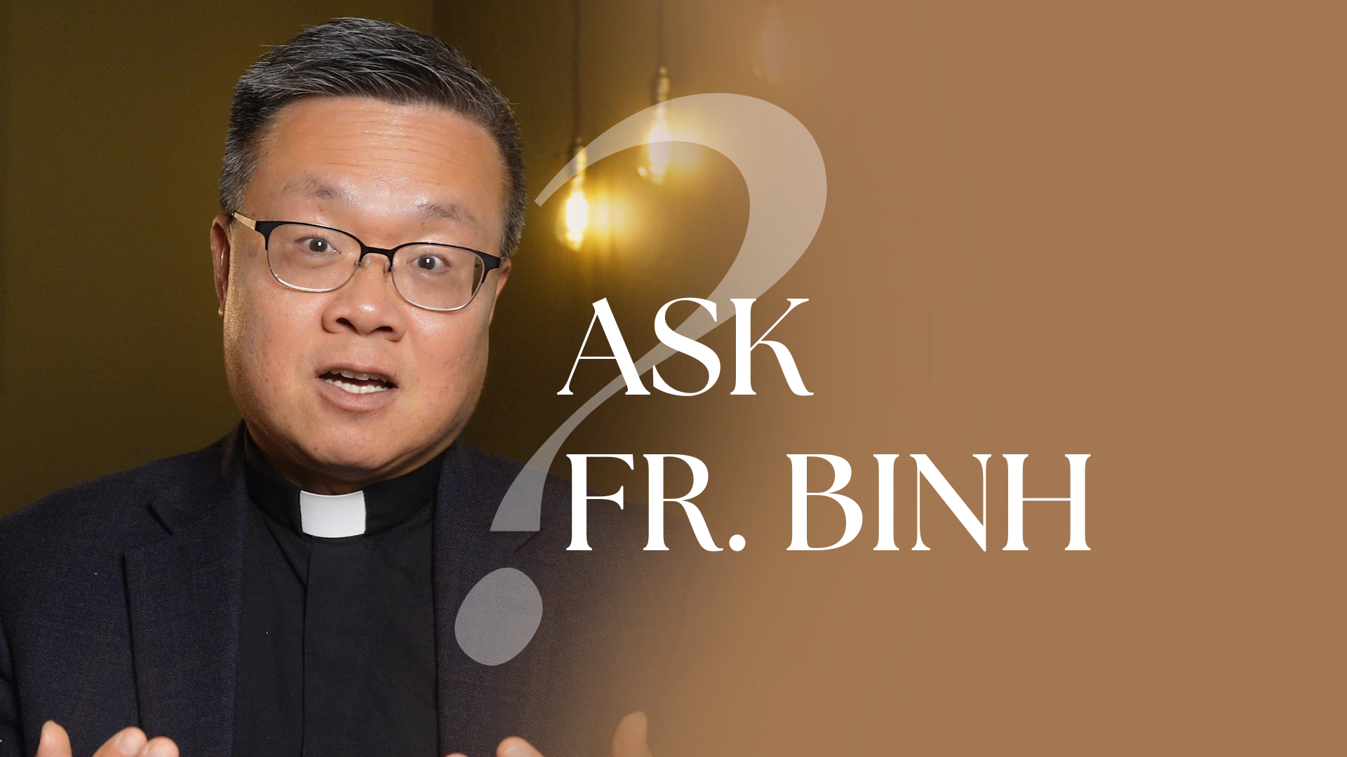 Graphic for a YouTube series titled "Ask the Pastor" with a brown background and white text.