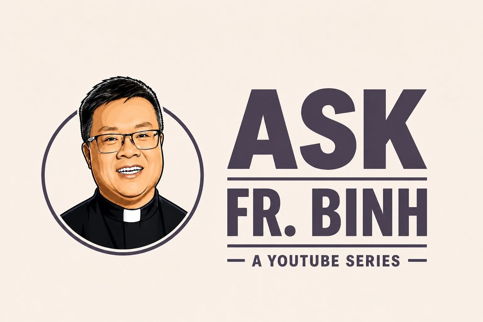 Graphic for a YouTube series titled "Ask the Pastor" with a brown background and white text.