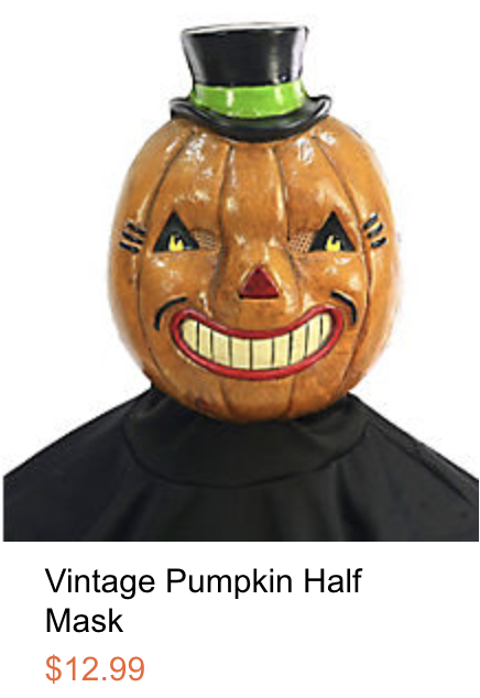 Vintage Pumpkin Half Mask