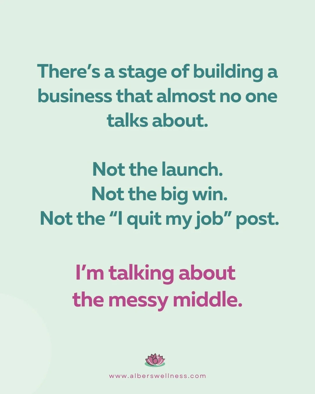 The messy middle is a stage of building a business that doesn&rsquo;t get enough attention.

The part where momentum feels slow, doubt gets loud, and the urge to start over feels strongest.

I see this especially with new coaches. They assume the dis