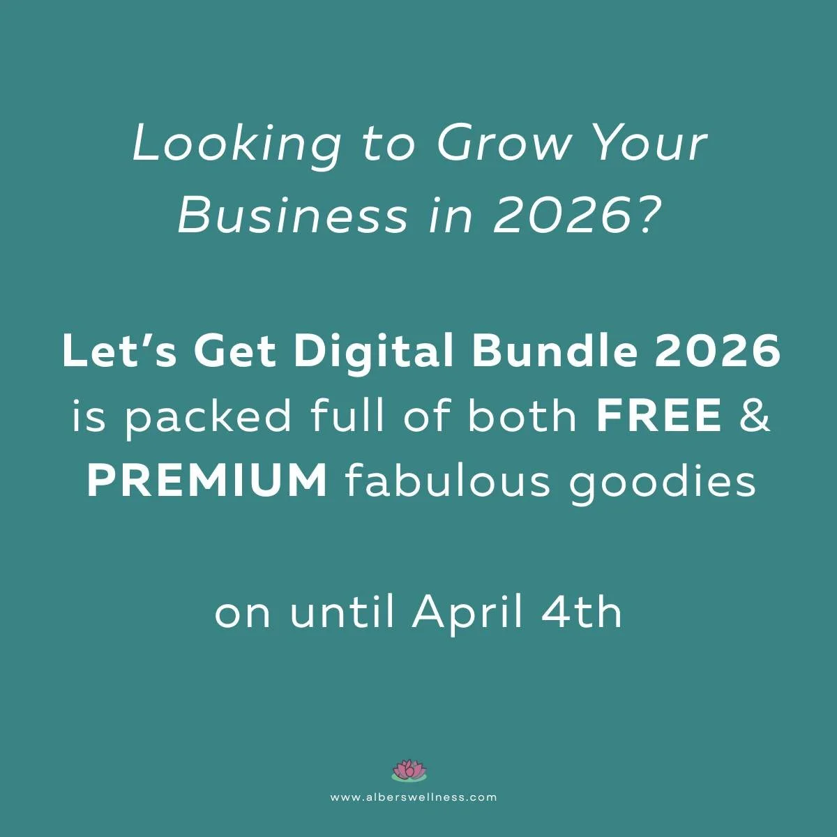 **FREE RESOURCE** My biz friend, Cat Griffin, has put together the Let's Get Digital Bundle 2026, which is packed full of both FREE &amp; PREMIUM fabulous goodies for anyone looking to grow their business, save time, and make more sales this year! 

