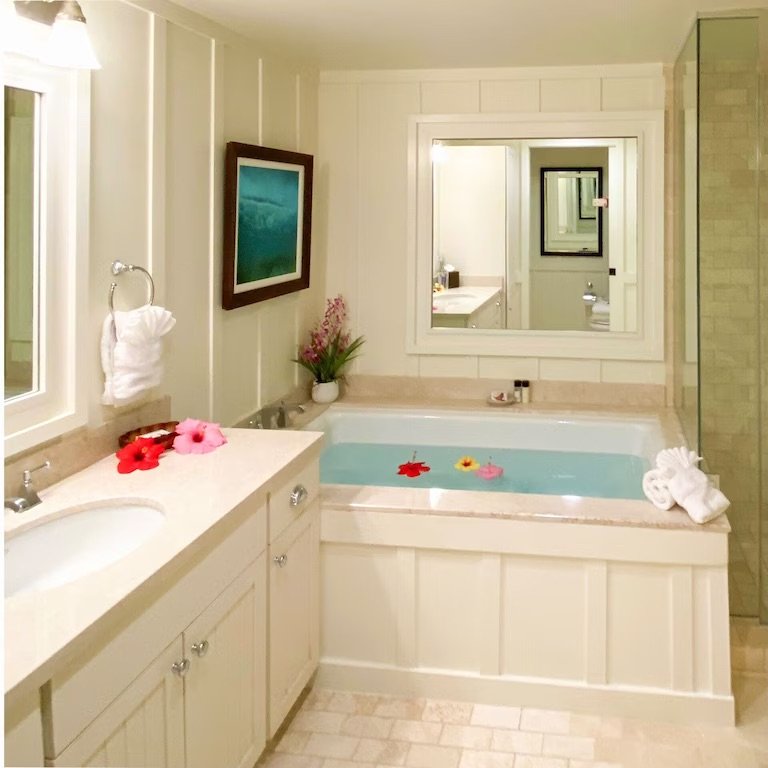 Large soaking tub