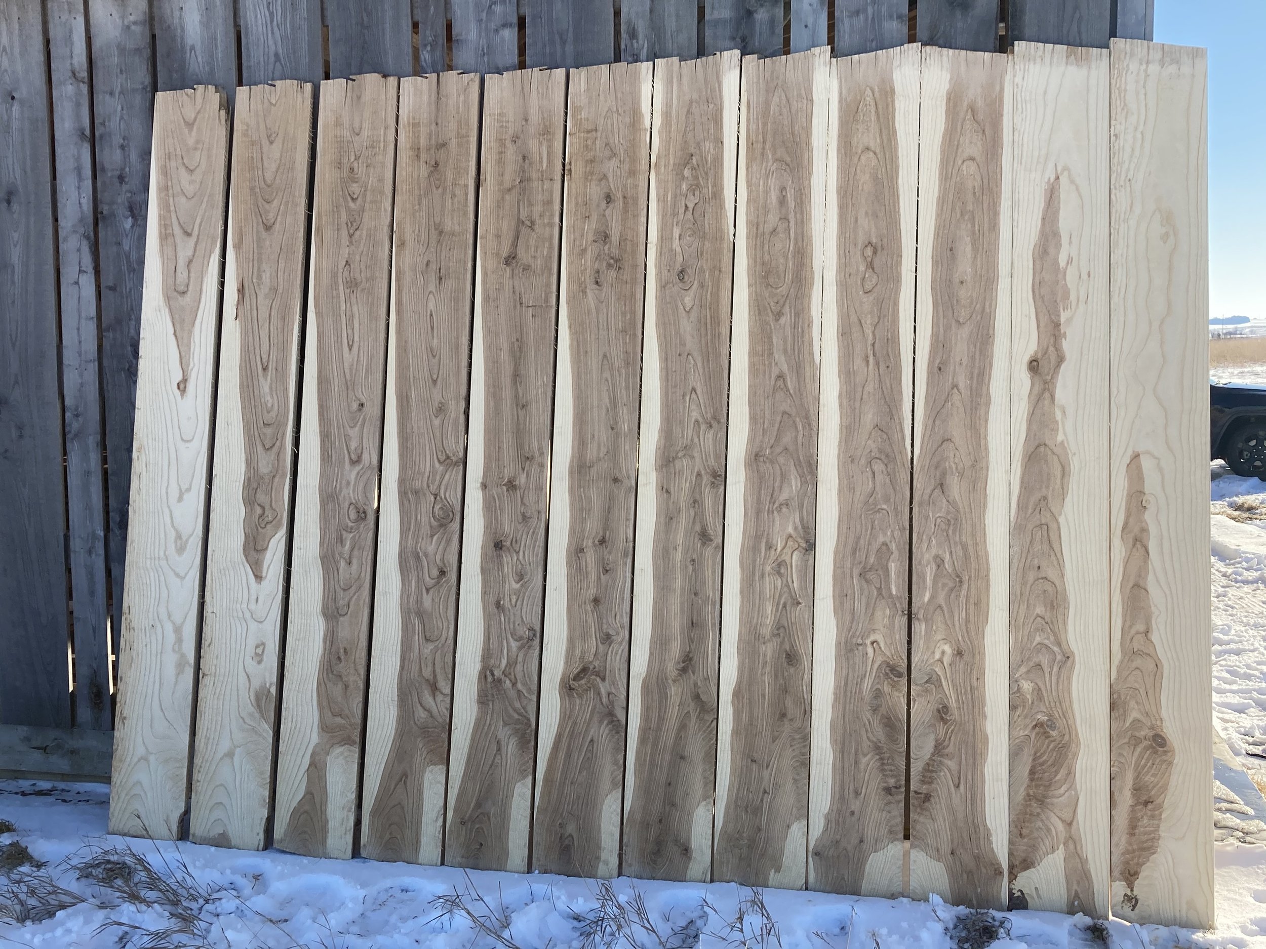 set of custom wood board