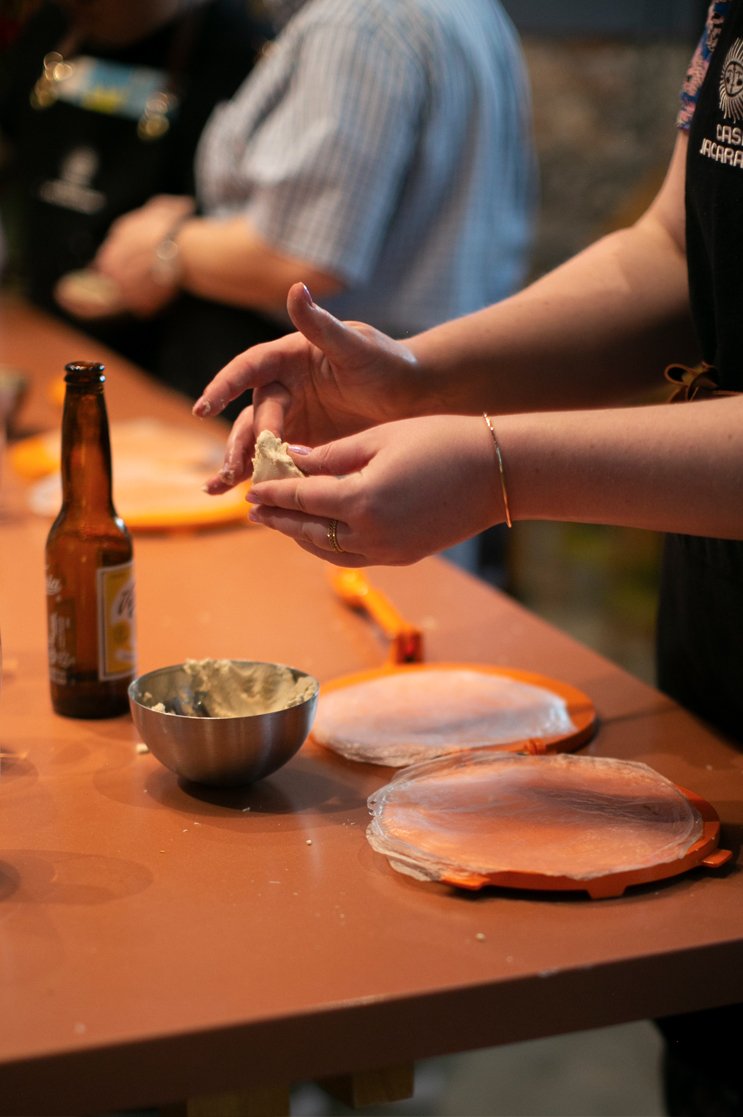 Hands Preparing Food at Casa Jacaranda's Cooking Class