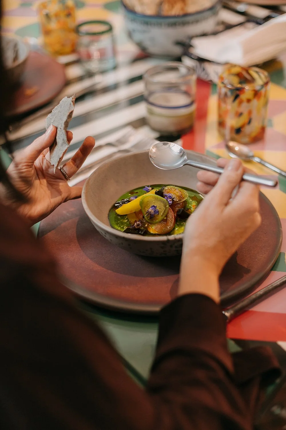 Chefs table dinner at Casa Jacaranda Mexico tomato aguachile.jpg