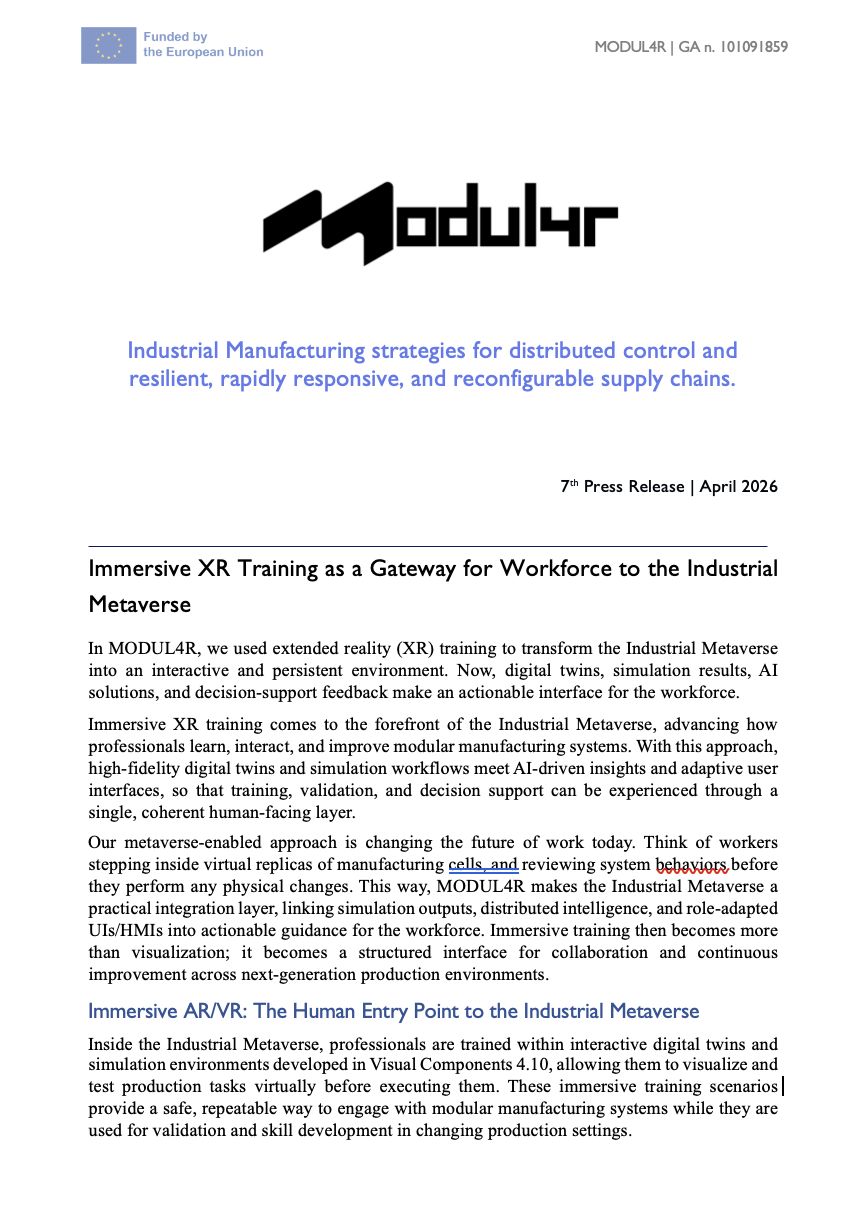 Immersive XR Training as a Gateway for Workforce to the Industrial Metaverse