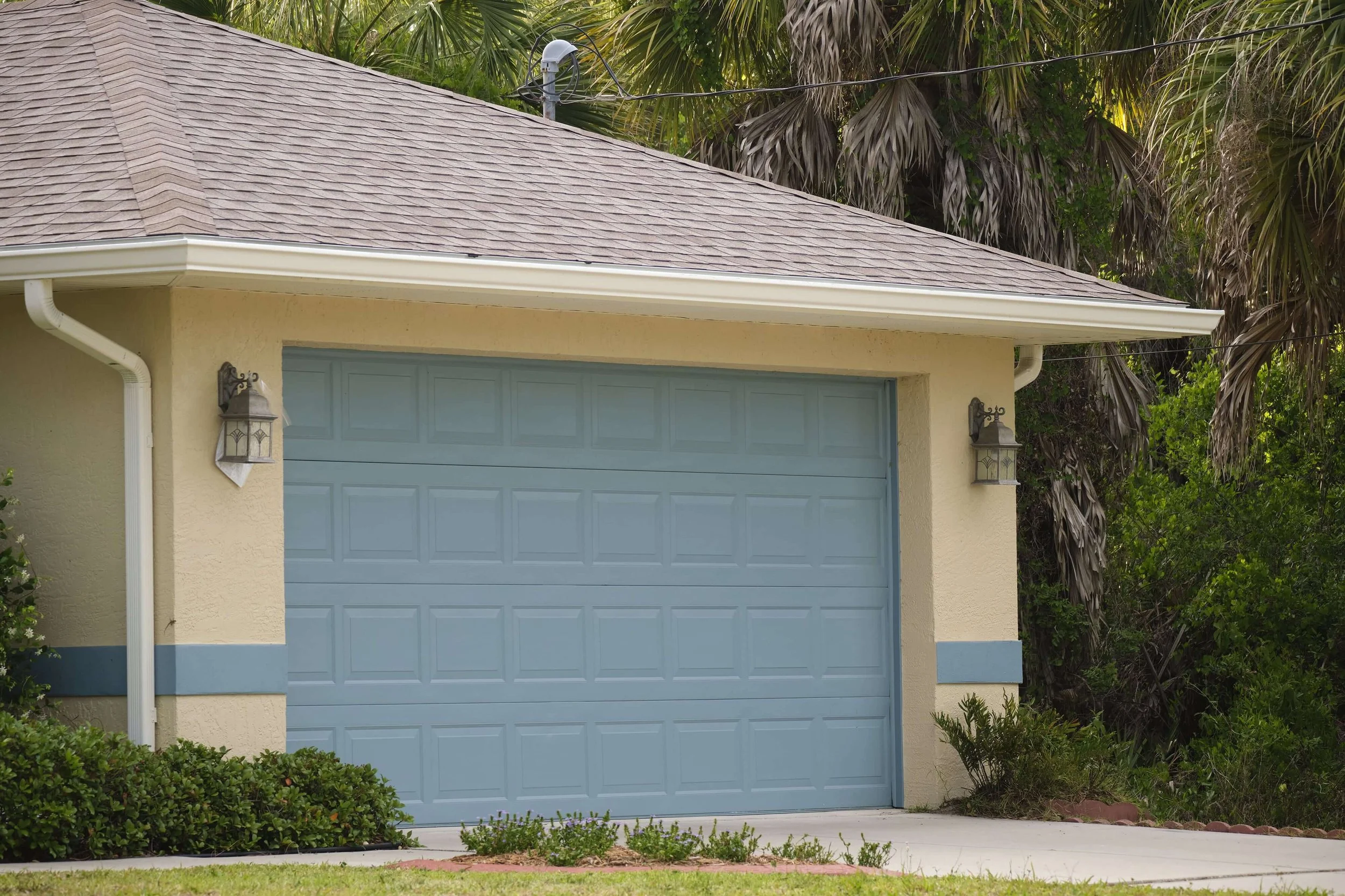 Home with a standard garage door size