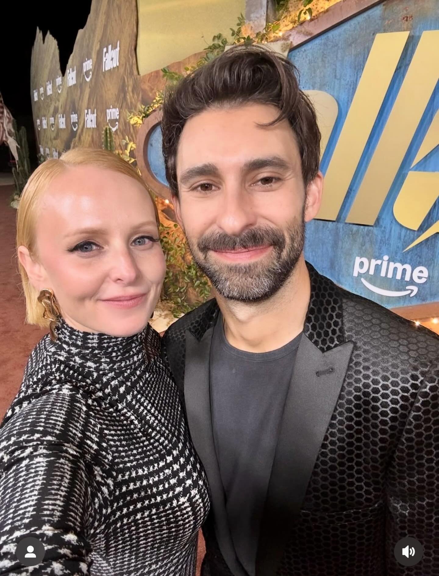 Carli and her husband, Rafi Silver, walking the red carpet at the Fallout Season 2 premiere at the Academy Museum of Motion Pictures.🌟 Catch Rafi in Seasons 1 and 2 as Mr. House, now streaming!☢️💀