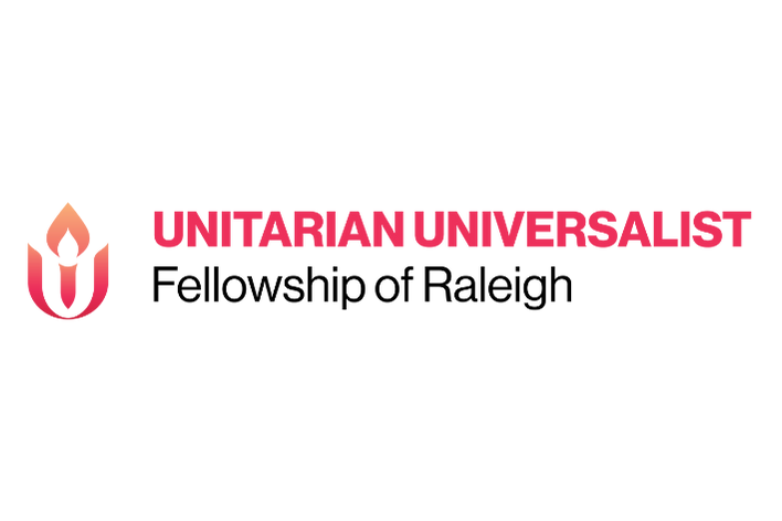 Logo of Unitarian Universalist Fellowship of Raleigh with a red and white color scheme.