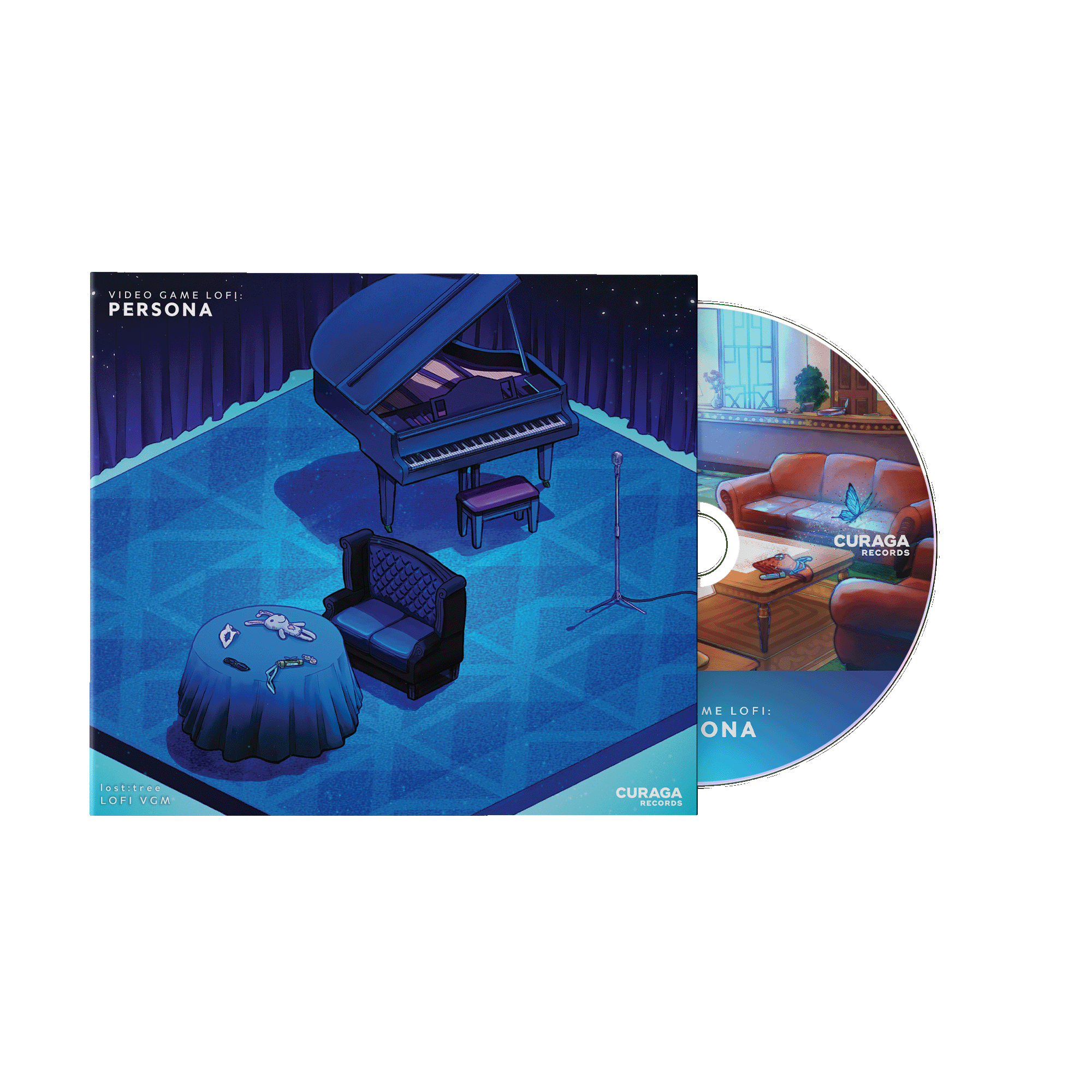 "Video Game LoFi: PERSONA" by lost:tree | CD, Tape and Vinyl | Album Artwork & Product and Layout design, 2026