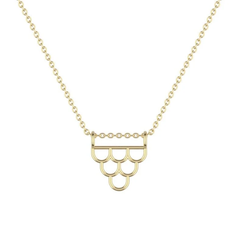 14K Yellow Gold Fish Scales Necklace by JILLERY., 2020.