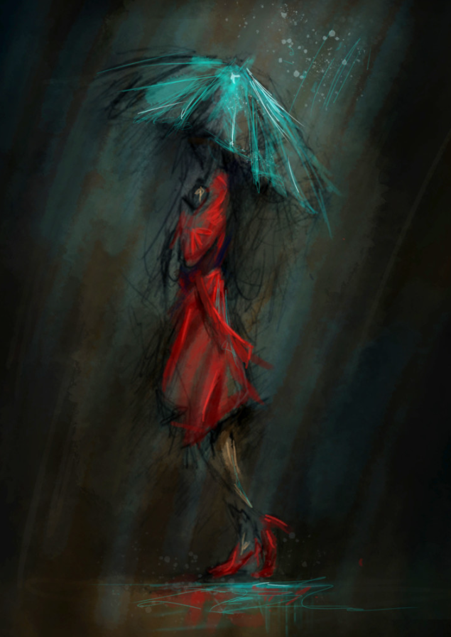 "Lady in the Rain," Scott Padgett Fine Art