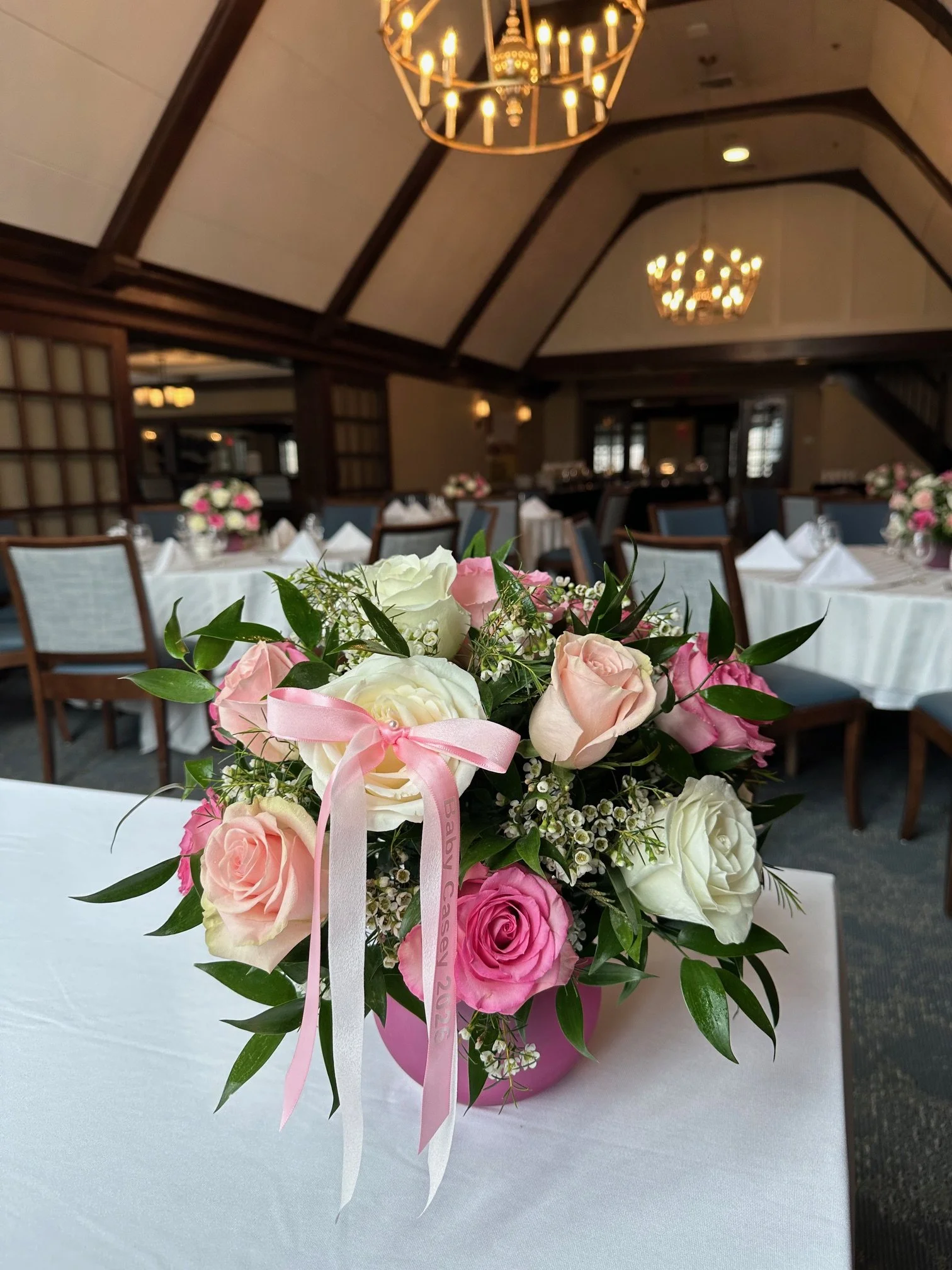 Event florist, wedding shower flowers at Longmeadow Country Club in Longmeadow, MA 
