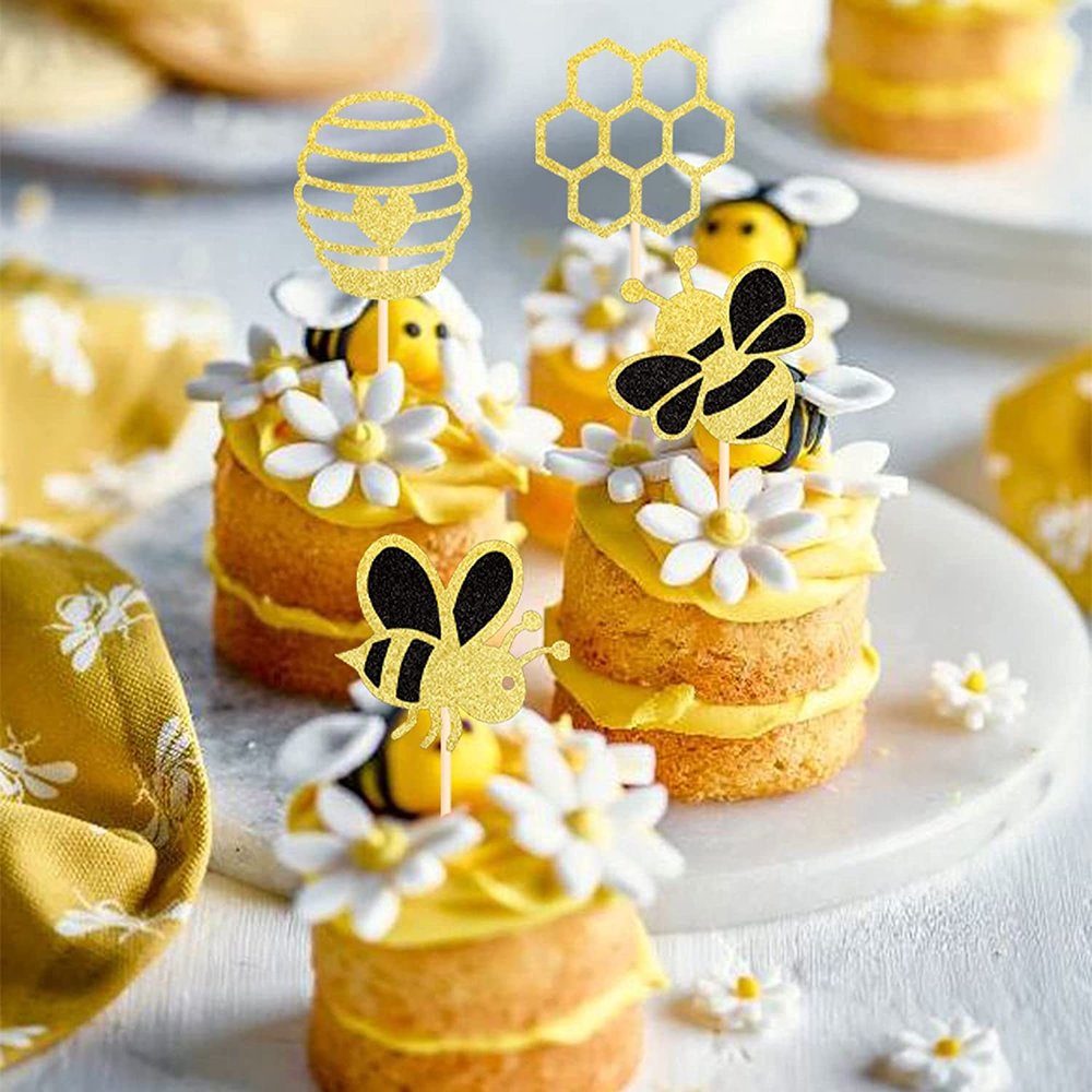 Simple Bee Cupcake Toppers 