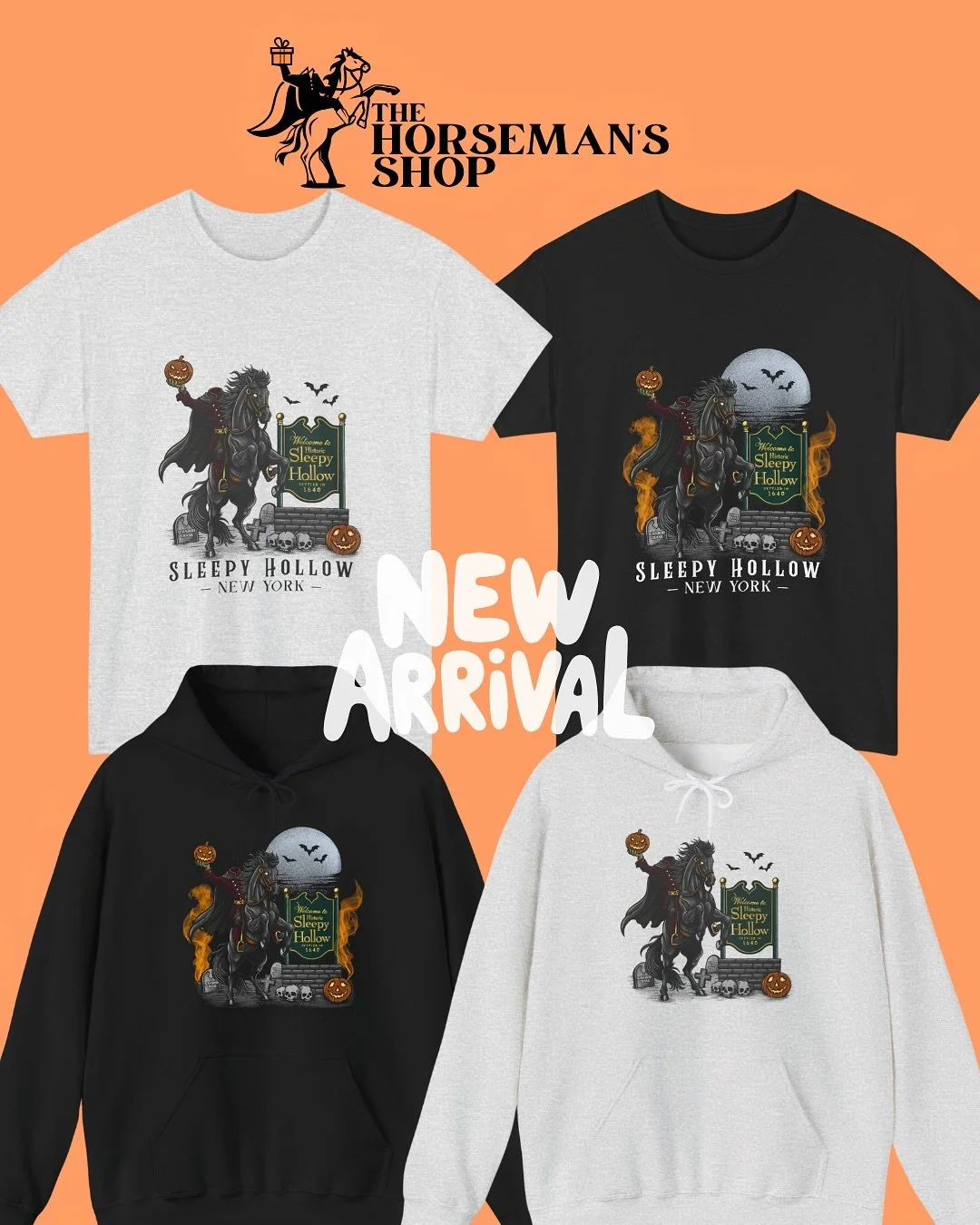 🚨NEW ARRIVAL ALERT🚨 Every year, we bring back our flagship Welcome to Sleepy Hollow design with a fresh new look - and the 2025 version is officially here !🎃🎃🎃

Available now on t-shirts and hoodies, just in time for spooky season. You&rsquo;ll 