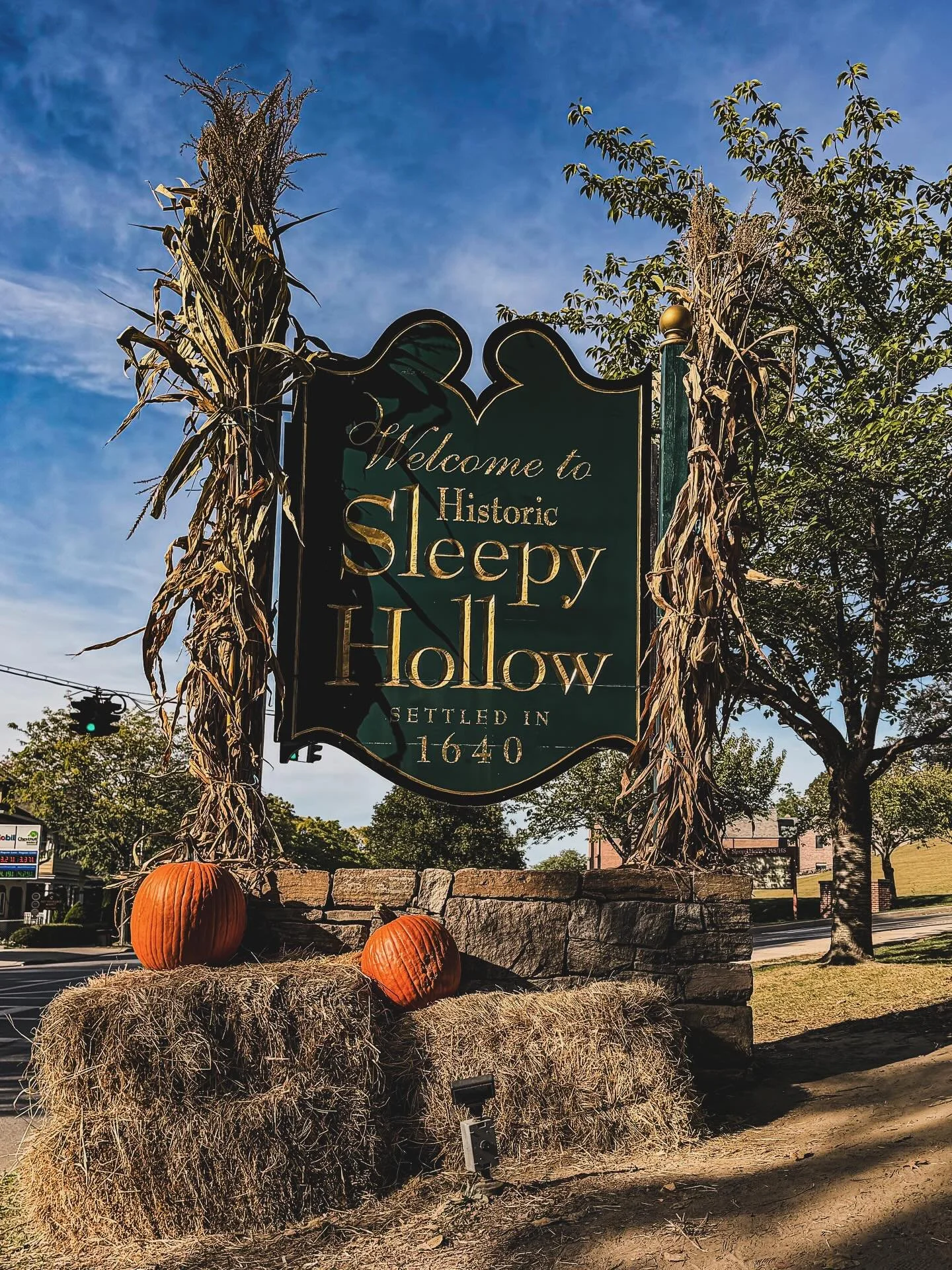 So happy it&rsquo;s finally October 🎃🍂 The weather&rsquo;s cooling down, the air feels a little spookier&hellip; and even the Welcome to Sleepy Hollow sign is decked out for spooky season!

#SleepyHollowNY #newyork #OctoberInSleepyHollow #HudsonVal
