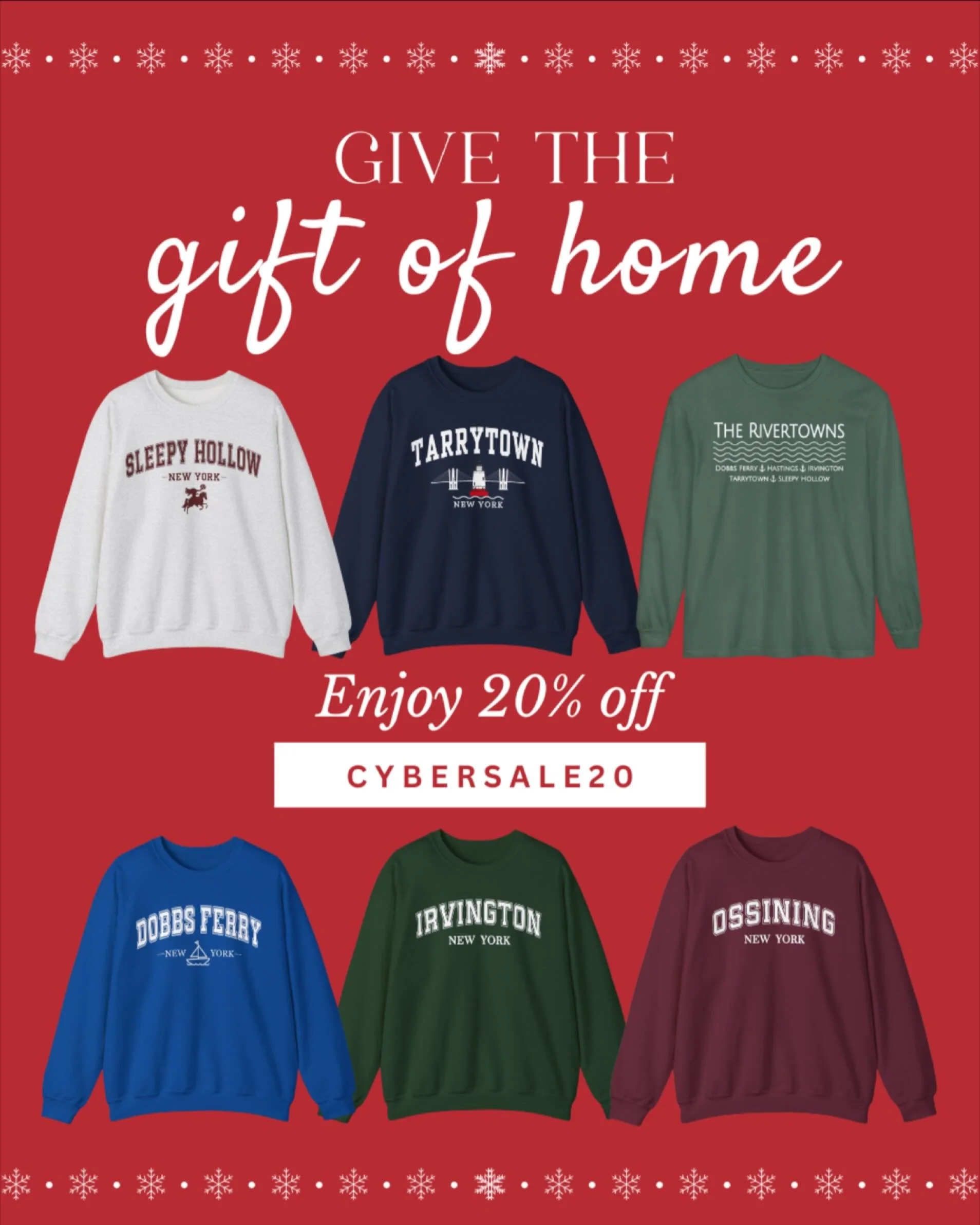 &rsquo;Tis the season to give the gift of home 🎁✨
Our 20% OFF site-wide Cyber Sale is live now through Monday, Dec 1 -use code CYBERSALE20 at checkout!

These cozy hometown pieces make the perfect holiday gift or house-warming treat -whether someone
