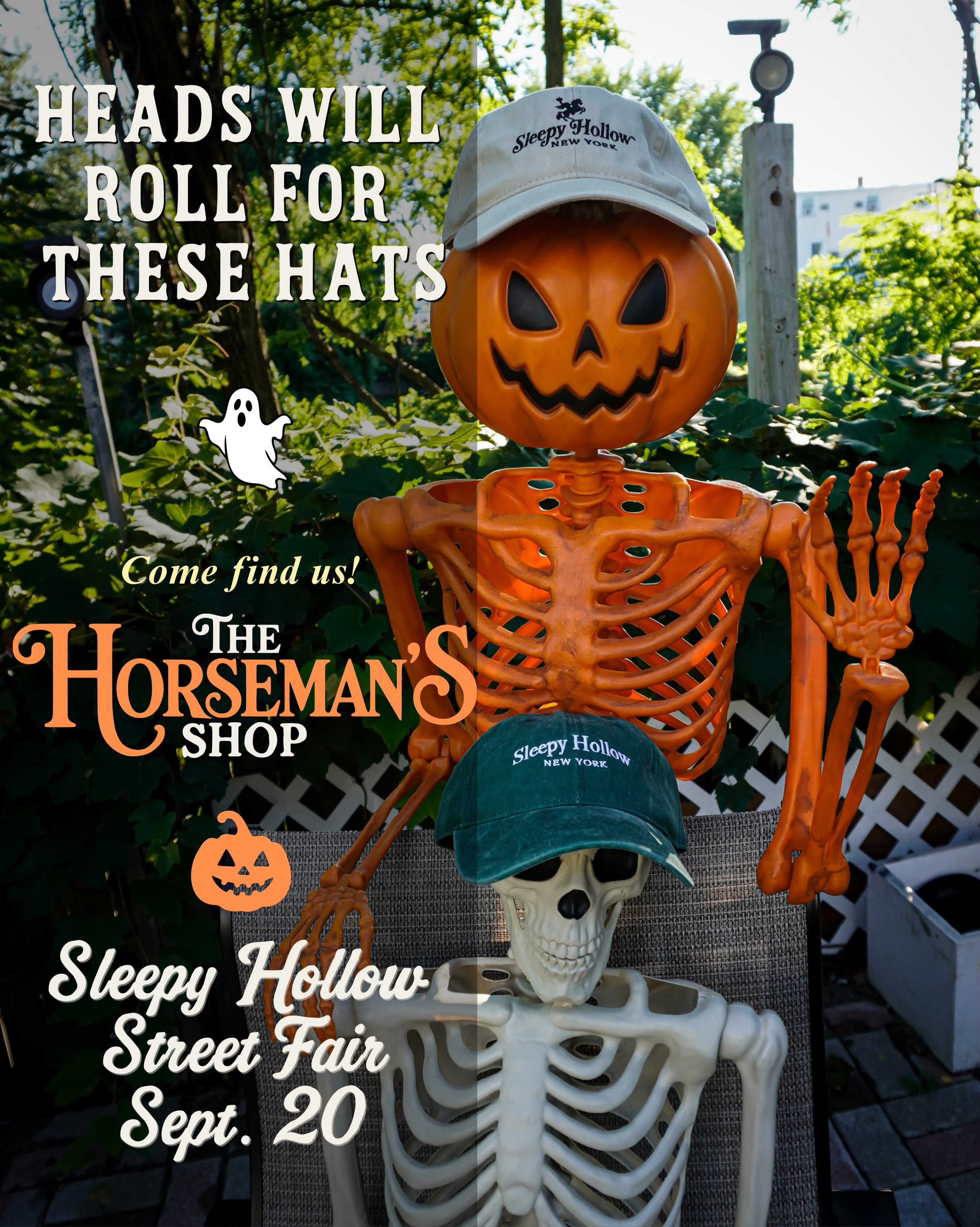 Sneak peek at some of the Sleepy Hollow hats we&rsquo;ll have at the Sleepy Hollow Street Fair! 🎃💀

The Horseman&rsquo;s Shop will be there on Sunday, September 20 from 10 AM&ndash;5 PM on Beekman Avenue in Sleepy Hollow, NY. We&rsquo;ll have these
